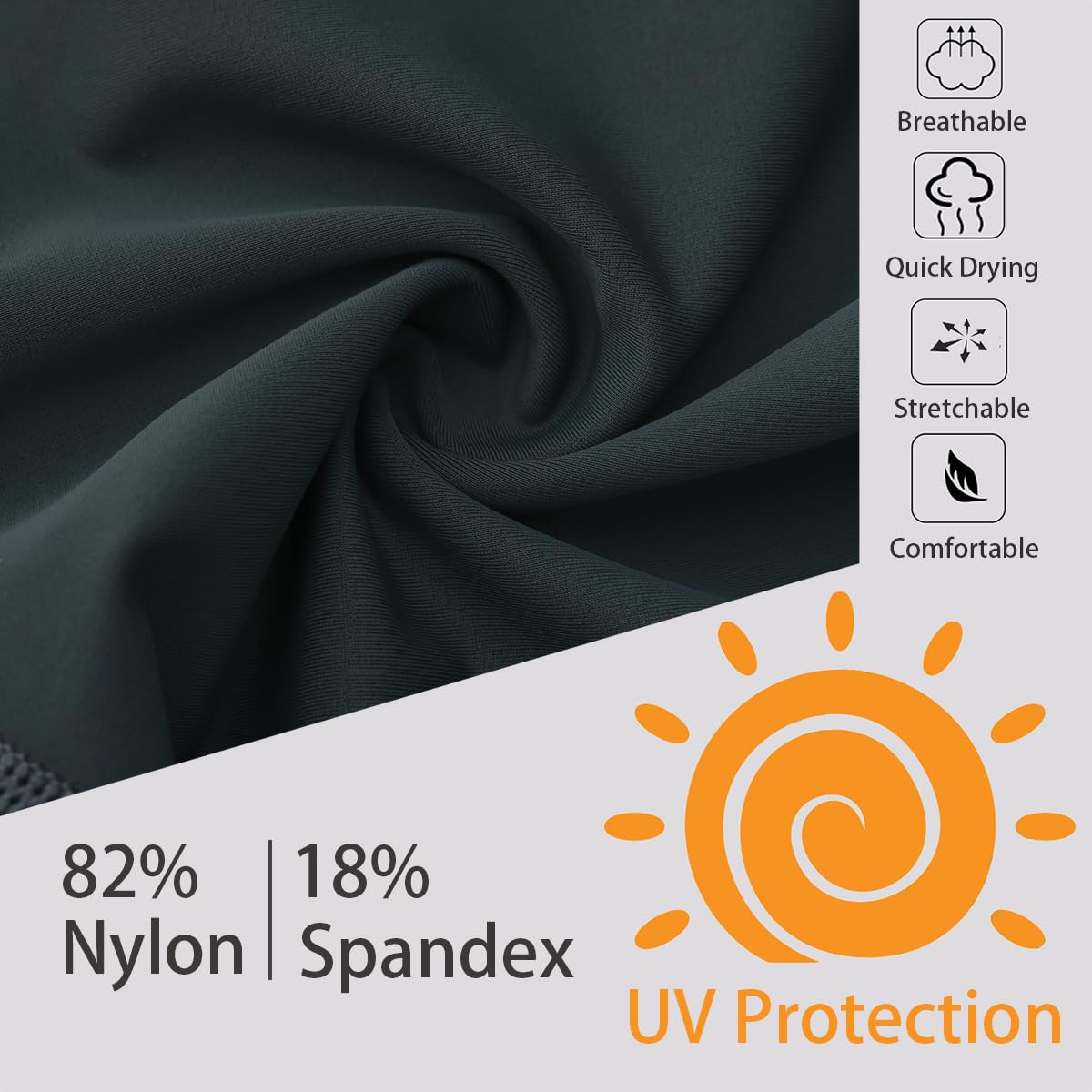 Ubestyle UPF 50+ - Leggings sportivi da uomo, per surf, nuoto, spiaggia, protezione solare