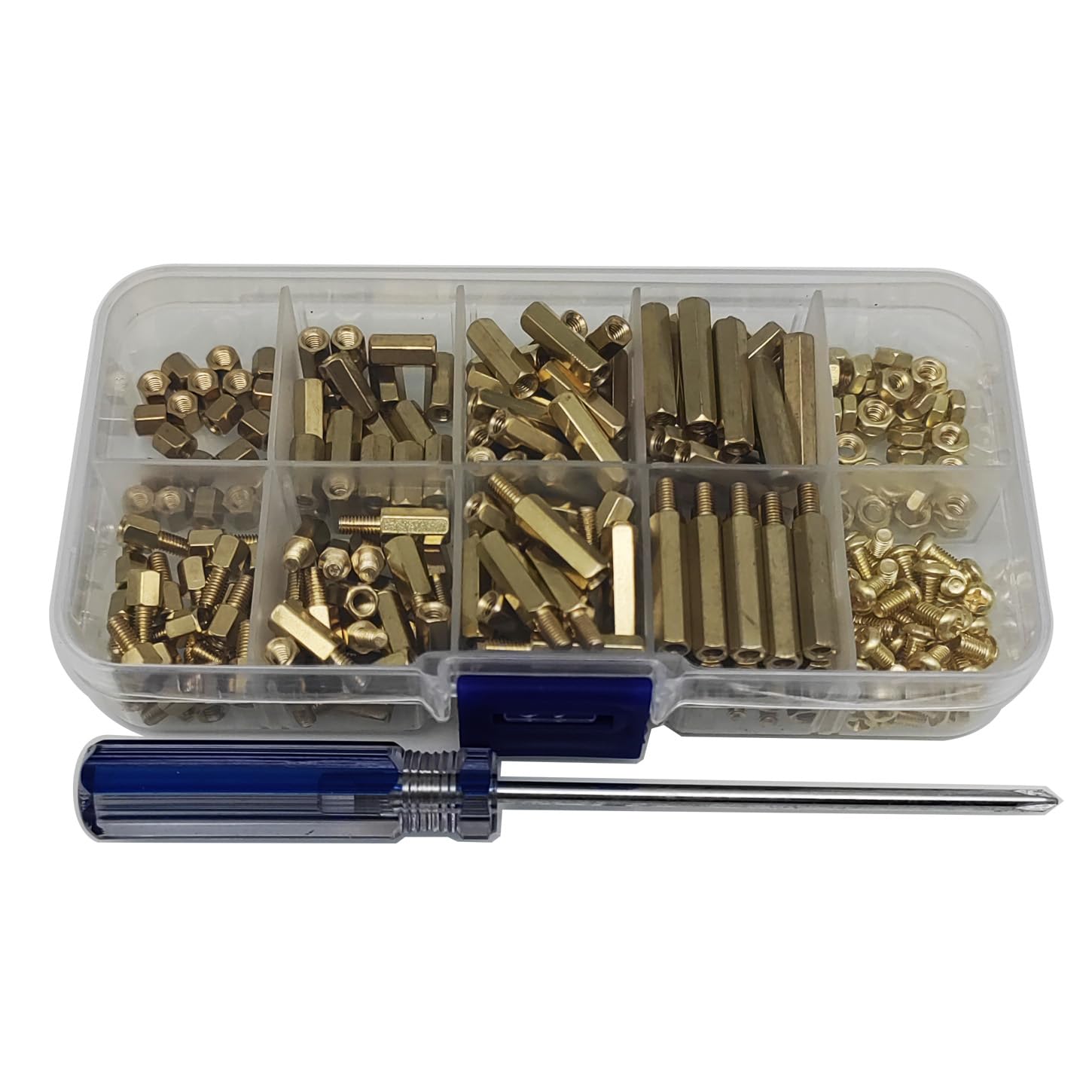 GTIWUNG 240 Pezzi M3 Ottone Maschio Femmina Esagonale Distanziatore, Esagonale Standoff Vite Dado Pilastro Filettato Kit Assortimento, per Scheda Madre PCB