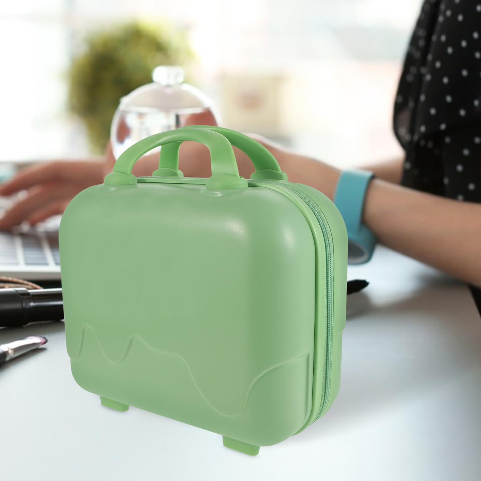 GALPADA Portable Makeup Luggage Case Hartschalen-Kosmetiktasche Für Damen Leicht Und Wasserfest Für Und Aufbewahrung Elegantem Matcha