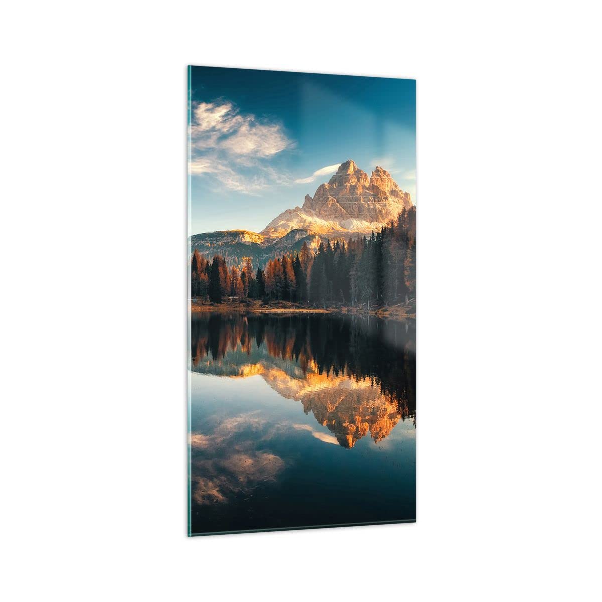 ARTTOR Art Glass Print 55x100cm Glass Picture Reflection Lake Landscape Large Home Decor Living Room Bedroom Kitchen Vertical Wall Art Decoration Photo Gallery Printed Modern Artwork GPA55x100-4589