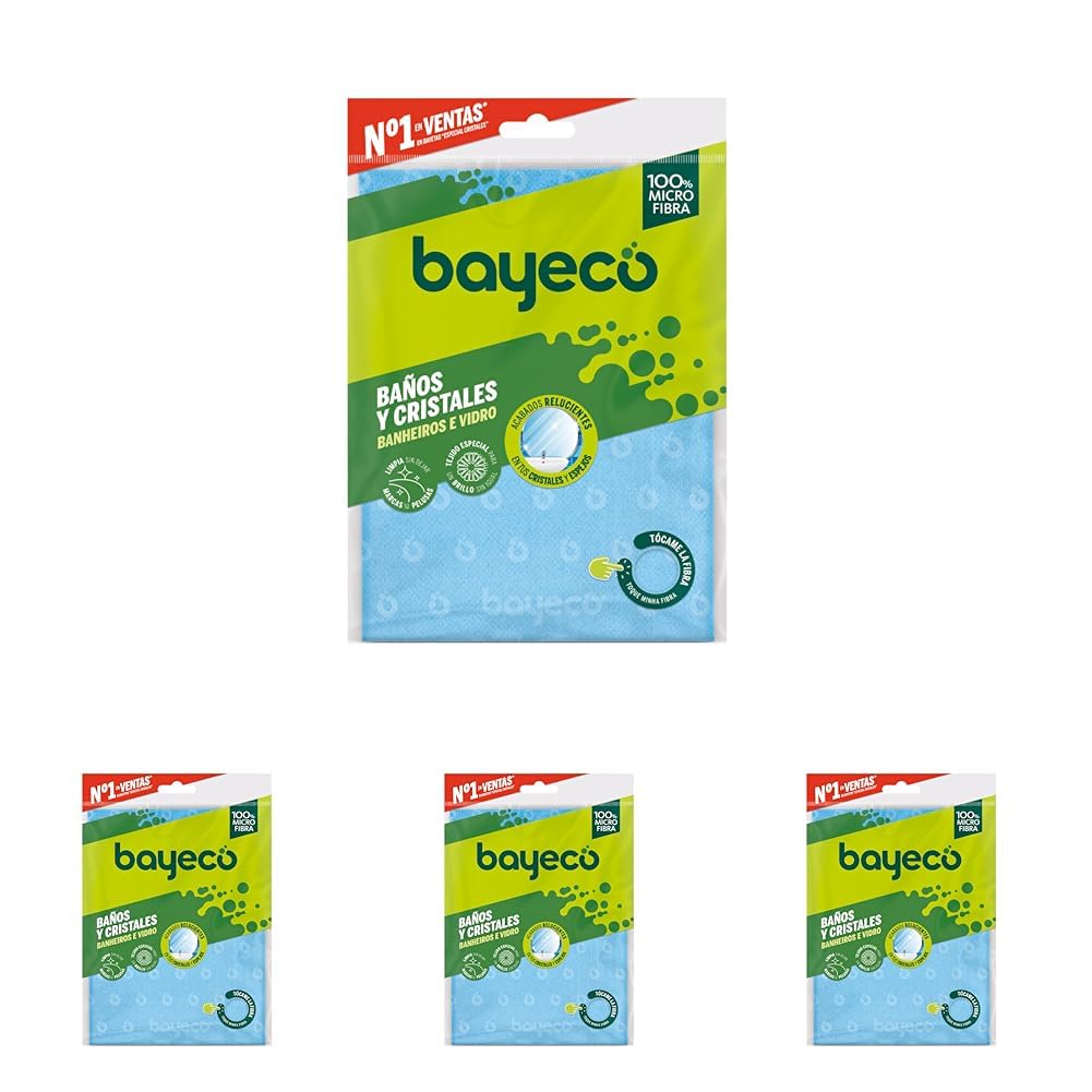 Bayeco - Bayeta cristales y baños - Solución perfecta para espejos, cristales y limpieza del baño - Bayeta microfibra con gran capacidad de absorción - No deja marcas y pelusas - 1 unidad — view 9