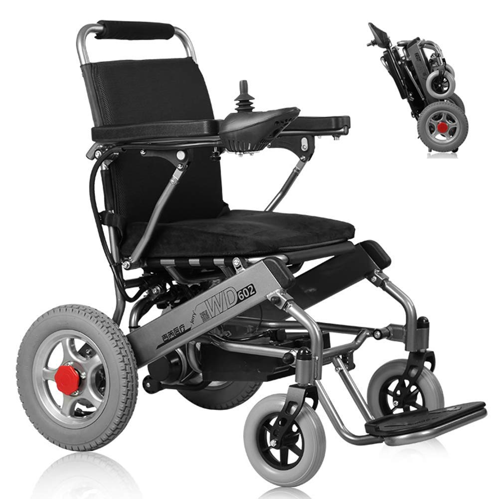 Sedia a rotelle elettrica Pieghevole Leggera, deambulatore Fuoristrada, con Quattro ammortizzatori, Motori Gemelli, braccioli con Batteria al Litio da 20 Ah Possono Essere Aperti e