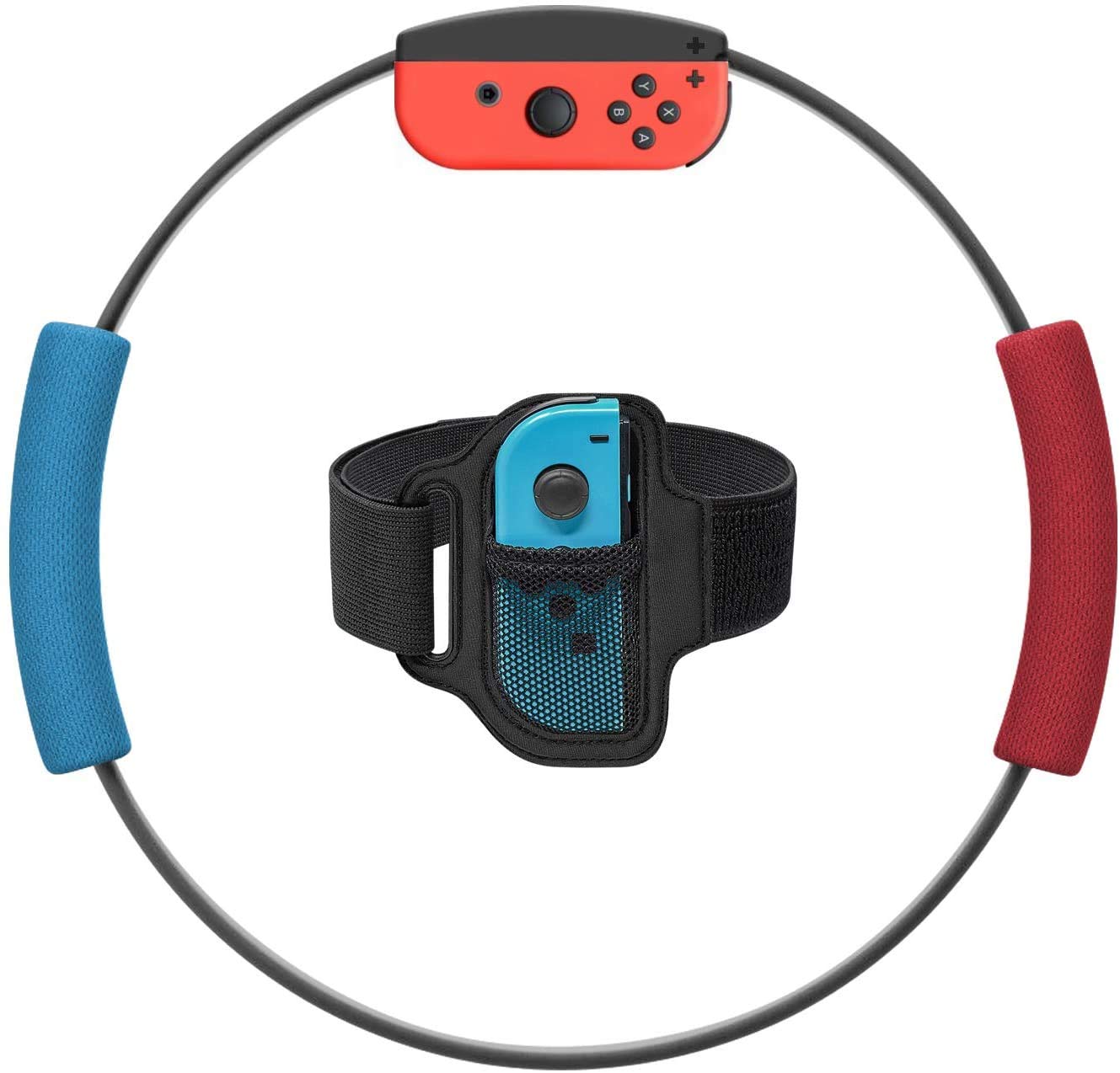 Careflection Ring-Con Grips and Leg Fixing Strap for Nintendo