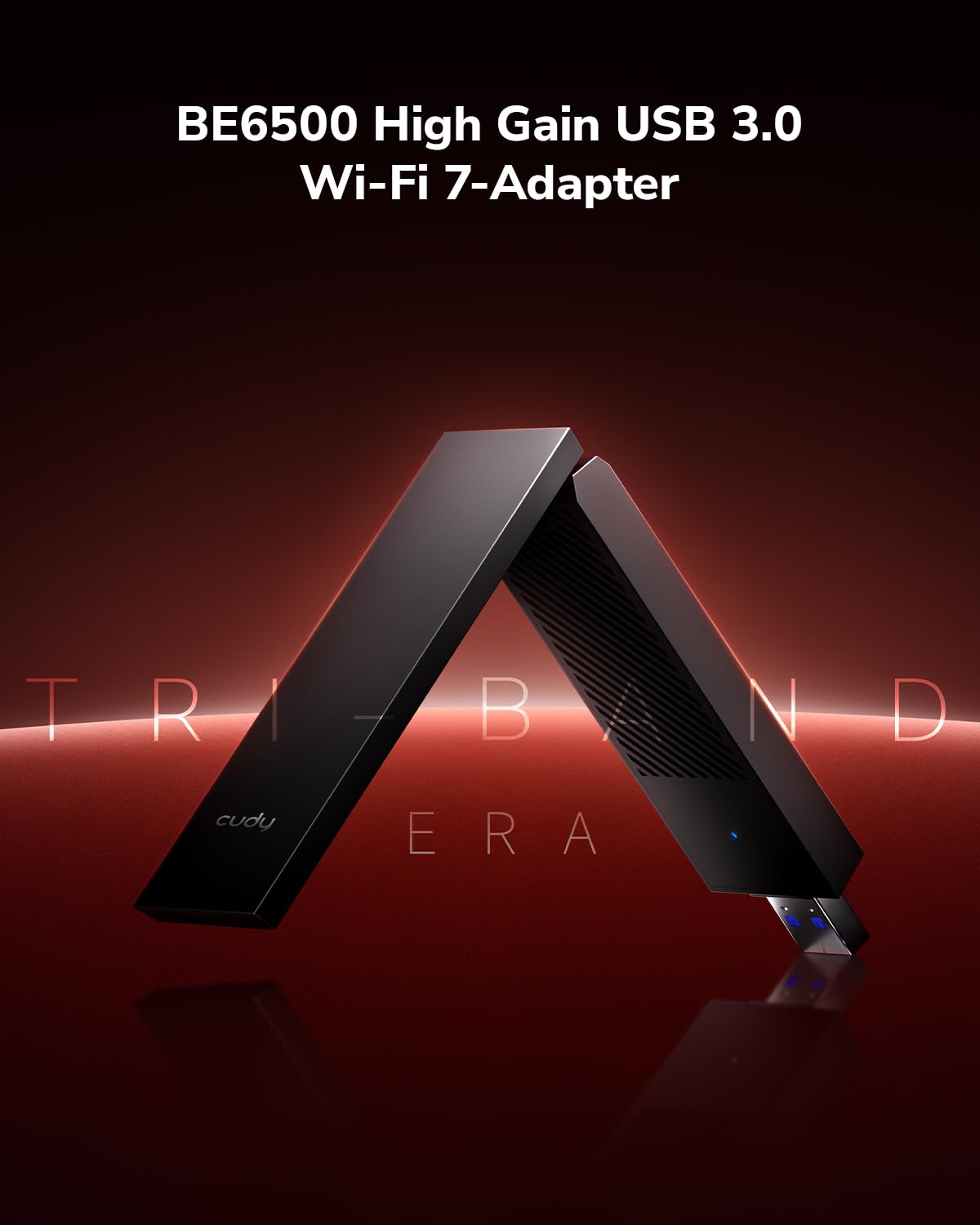 Cudy BE6500 Tri-Band Wi-Fi 7 Wireless USB 3.0 Adapter WU6500 WiFi für Desktop-PCs, unterstützt Windows 11/10, Antennen mit hoher Verstärkung, 6 GHz, 4K-QAM, 160 MHz, WPA3 | WiFi 7, 688+2882+5765 Mbps, Langstreckenantenne, Universal-Serial-Bus 3.0, OFDMA,