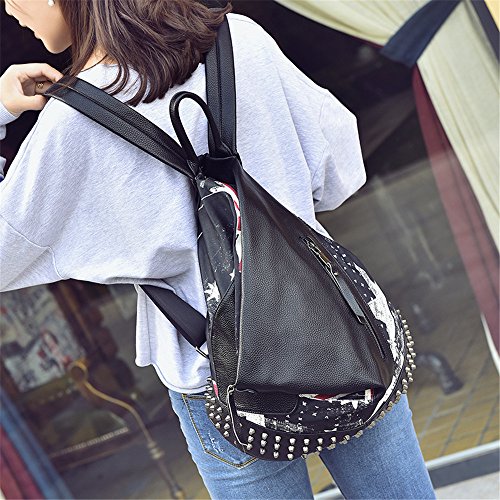 Wewod, Borsa a zainetto donna Medium, nero (nero)