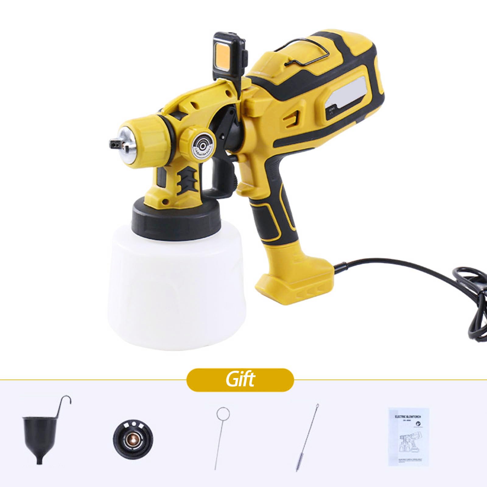 650W Cordless Elettrico Spruzzatore HVLP Vernice Spruzzatore Auto Mobili Rivestimento in Acciaio Aerografi 1400 mL Capacità Vernice per Casa Pittura
