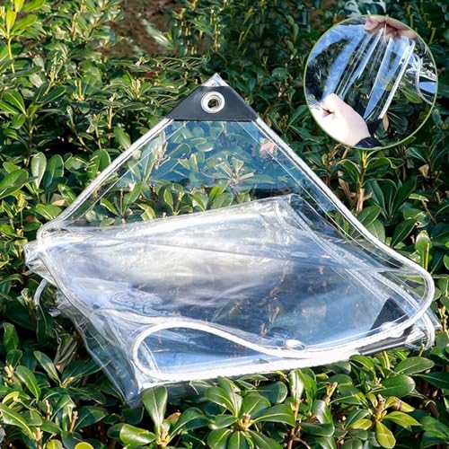 Heavy Duty Waterproof for Greenhouse Outdoor Garden Poly Cover UV Resistant Weave 14mil?Waterproof Curtain for Pergola, Porch, Gazebos, with Rustproof Grommets, Customizable ? (Color : 0.35mm, Size