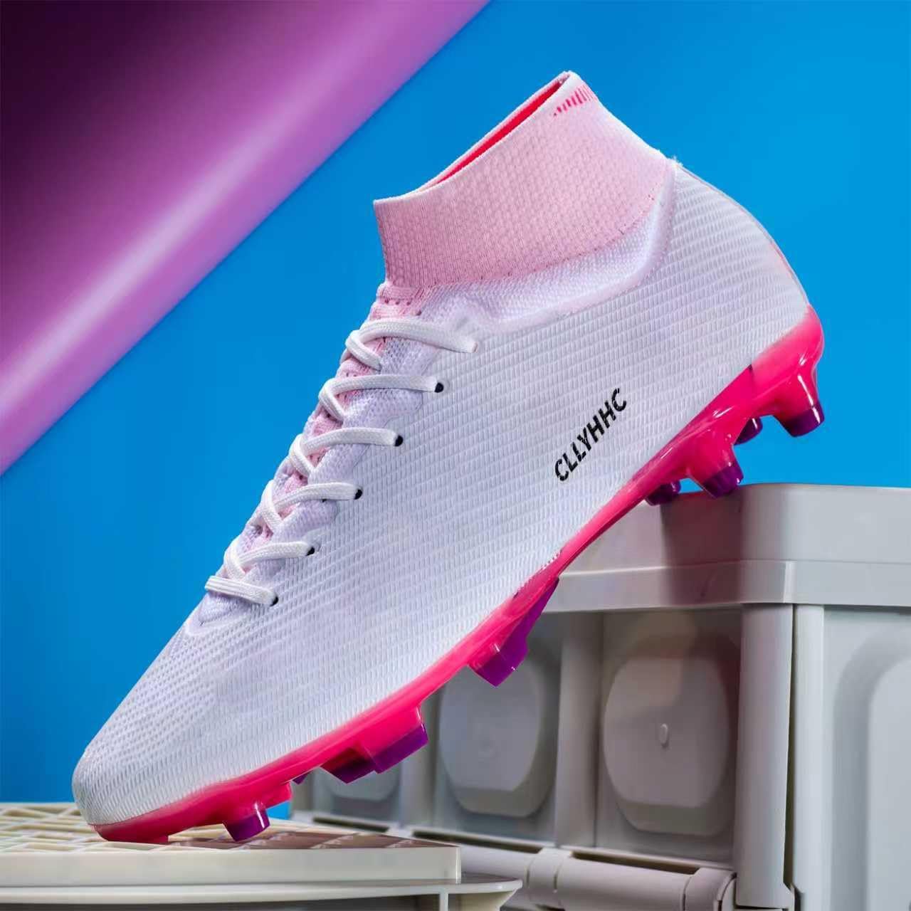 NISOCY Men's Soccer Cleats Women's Football Shoes High-Top Youth Outdoor/Indoor Athletic Adult Training Sneakers