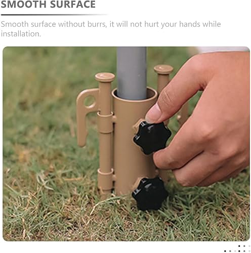 Miniatura 7 de BESPORTBLE 4 soportes de metal para toldo, base ajustable, portátil, soporte de poste de bandera de tierra, soporte de caña de toldo, accesorios