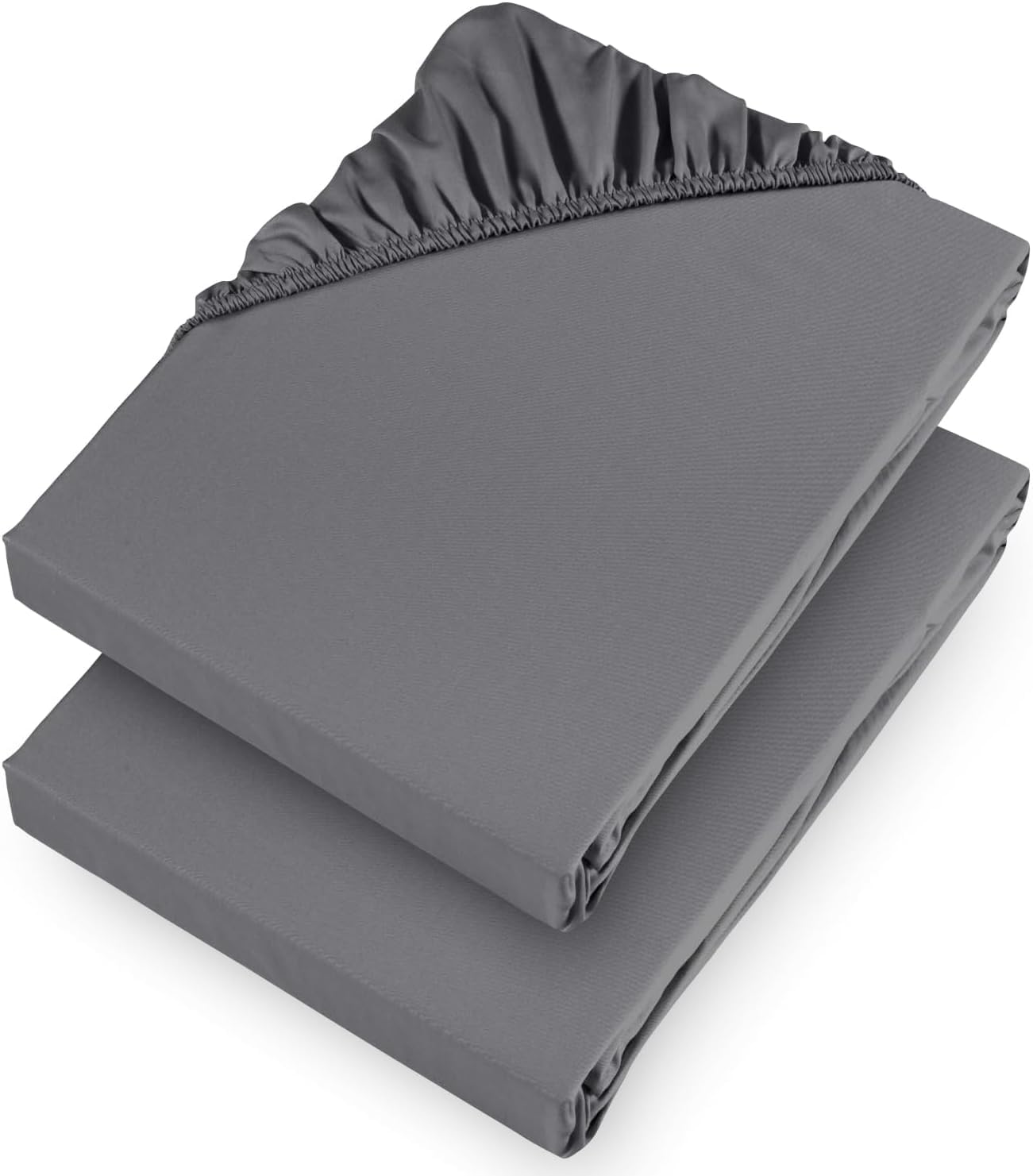 Aspire Homeware Small Double Fitted Sheet - 25cm Deep 2 Pack (Grey)