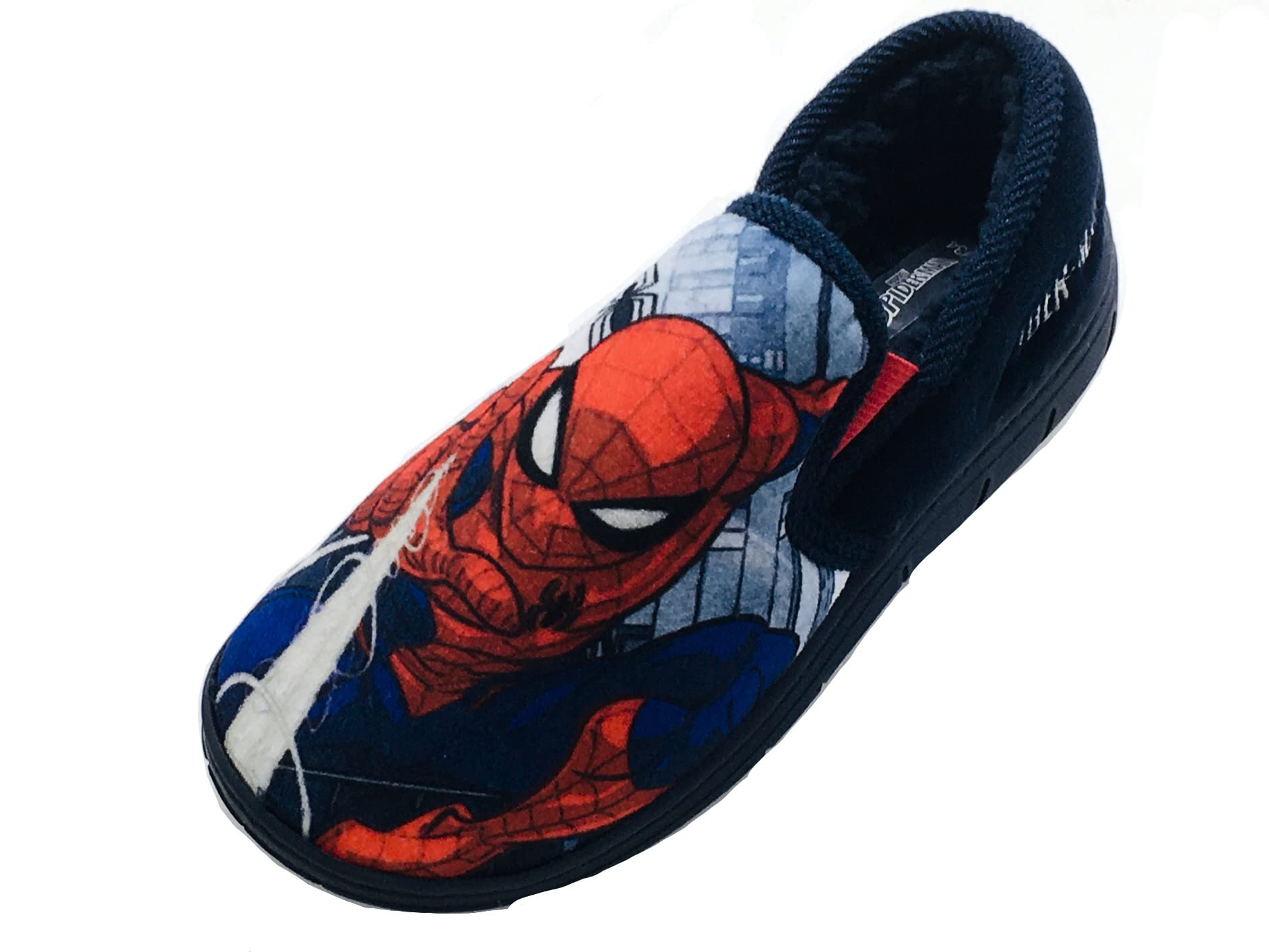 Boys Spiderman Slippers, Blue, Size 8-2