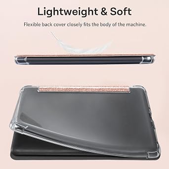 CoBak Case for Kindle Paperwhite (6.8 11th Generation 2021 Released) & Paperwhite Signature Edition- New PU Leather Cover and Clear Soft Silicone Back Cover with Auto Sleep Wake Feature