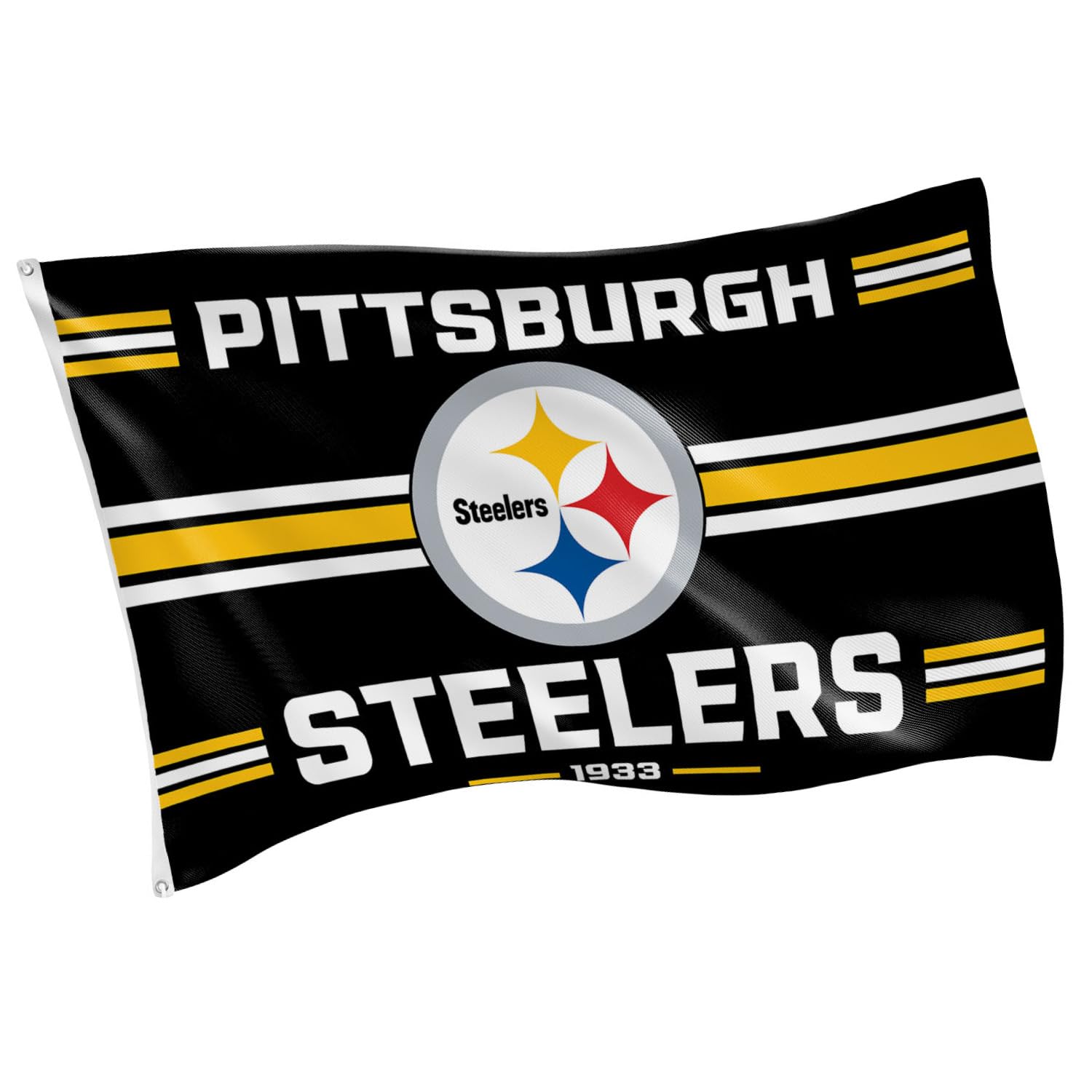 NFL 3 x 5 Outdoor Durable Flag with Grommets | Heavy Duty Flag & Banner for Outdoor Garden Patio Decoration | Indoor Wall Decor Flag for Room | Works with Flag Poles for Outside House (Pittsburgh — image 1