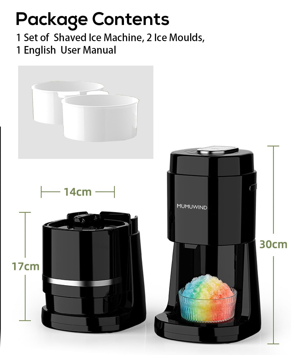Tritaghiaccio Elettrico, Macchina per Granita da casa, Trita Ghiaccio Elettrico, ice crusher Macchina Granita per Bevande Rinfrescanti, Perfetta per Estate e Feste,Cocktail e Sorbetti