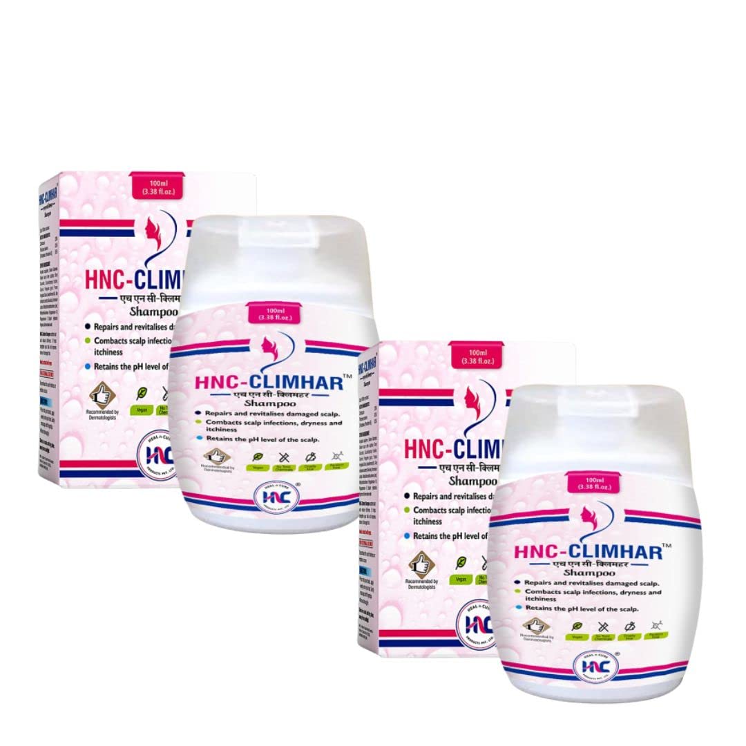HNC Climhar,Anti-Dandruff Shampoo With Climbazole & Piroctone Olamine Flake-Free Formula-100 ML Each,Pack of 2
