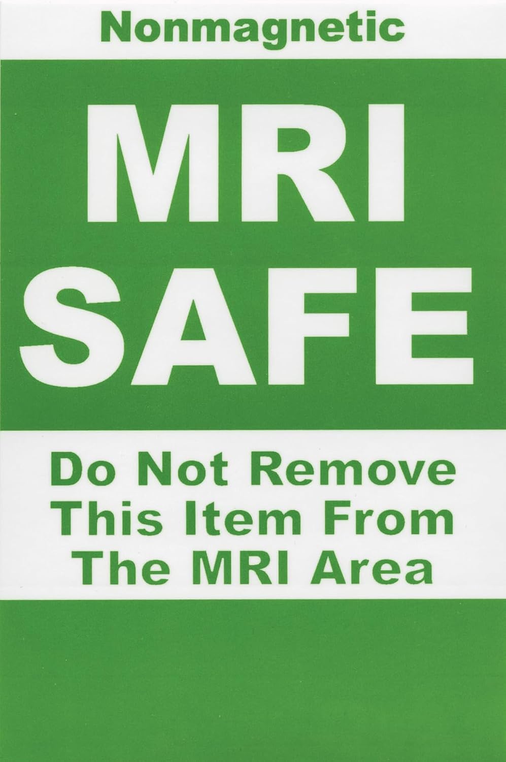 Green MRI Safe Labels 25 Pack 6 Large, 7 Medium, 12 Small