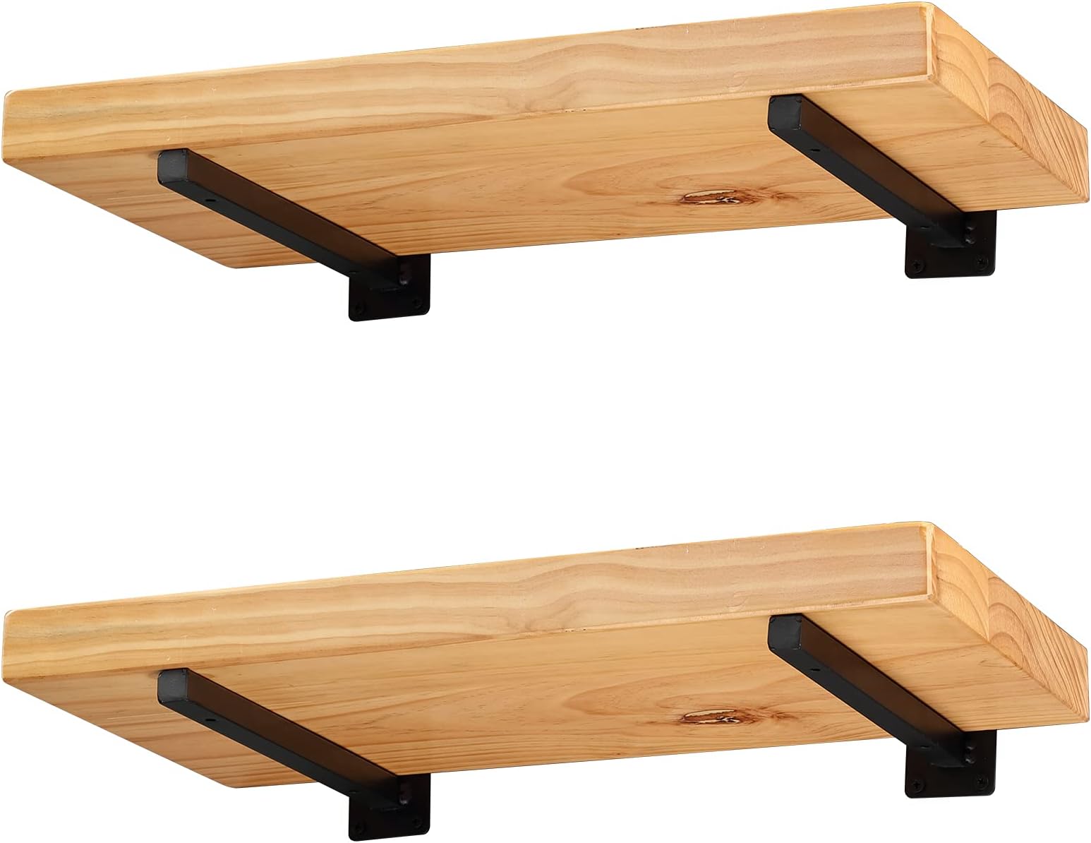 Heavy Duty Shelf Brackets 20 cm, Black Metal Wall Mounted Shelving Bracket for DIY or Custom Wall Shelving, 4 Pack