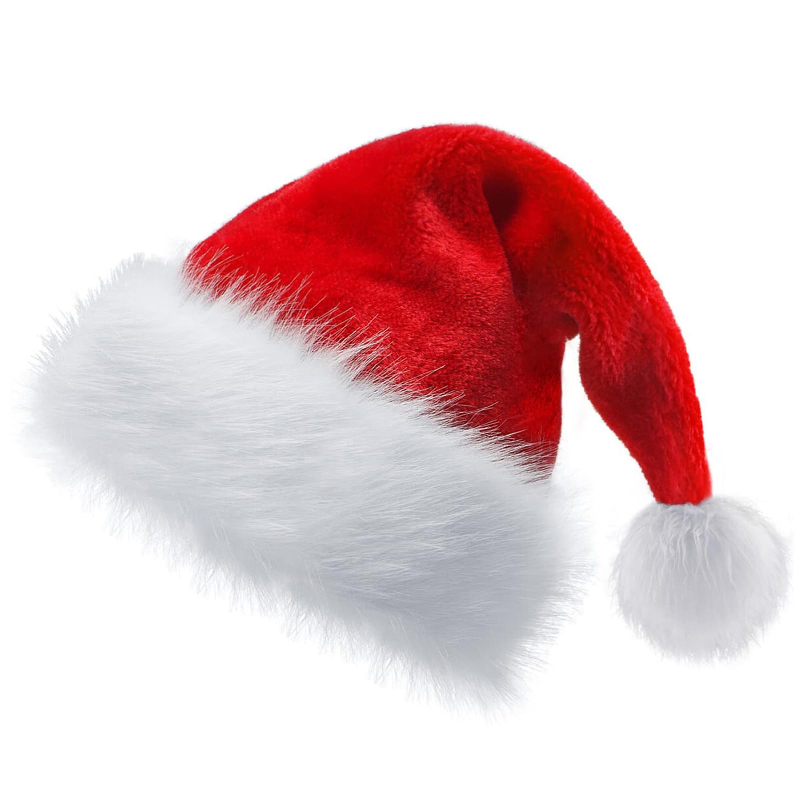 LYLIN Kids Unisex Velvet Classic Santa Hat, Red, Christmas Party Hat