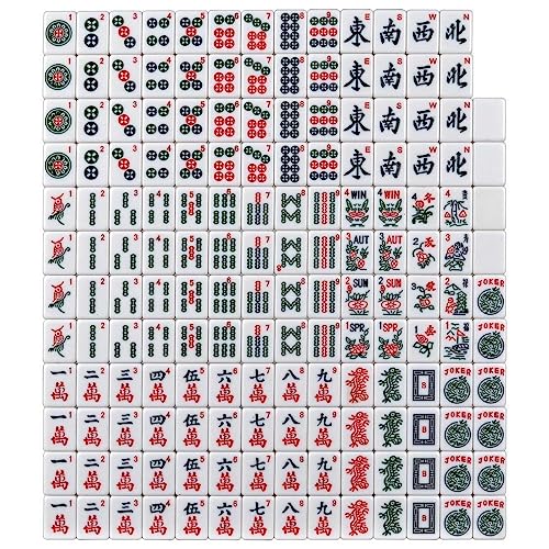 Set de Mahjong Americano 166 fichas en bolsa portátil miniatura 5