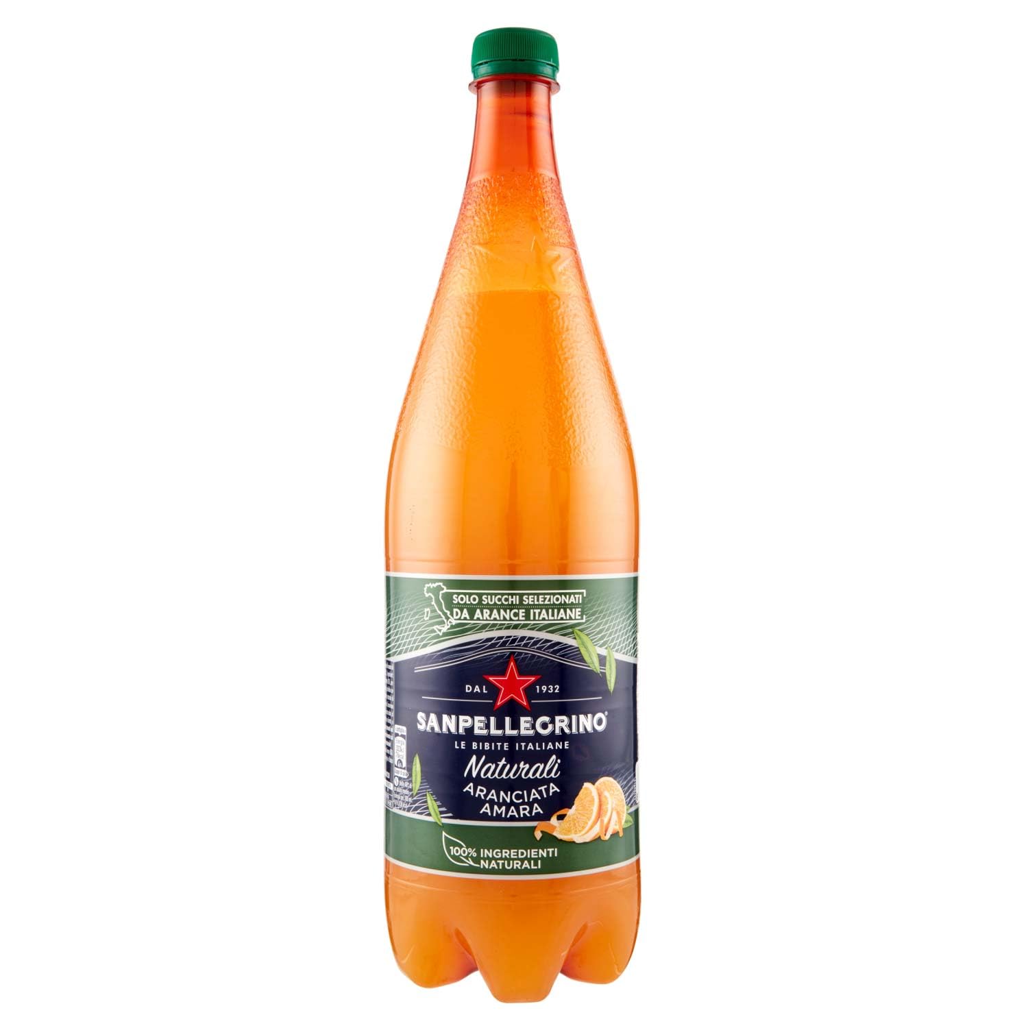 San Pellegrino - Bebida italiana amarga de naranja de Sevilla, 1,25 l, contiene un 20% de naranja real, sin gluten