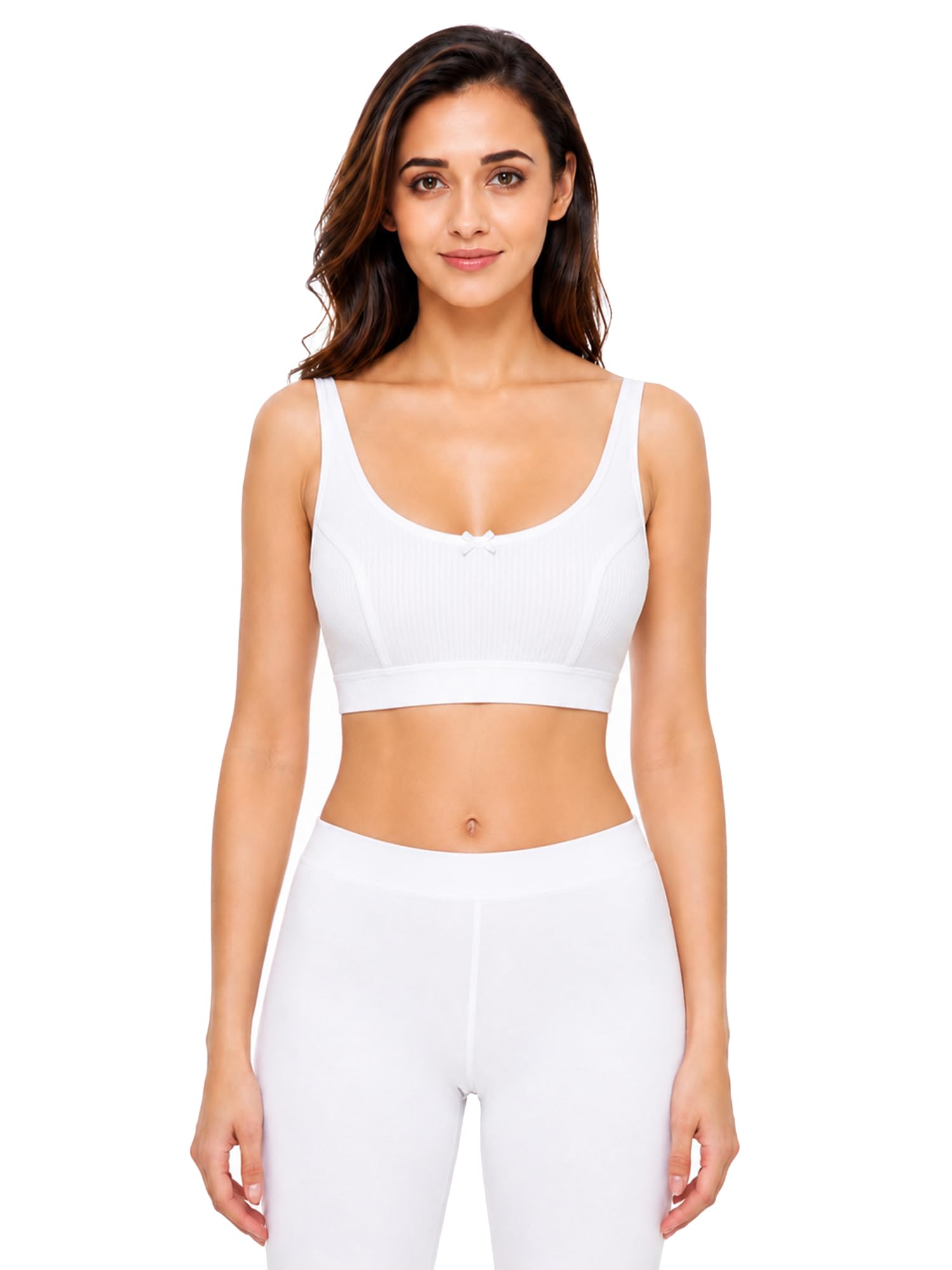 bodycare Womens Tops Round Neck Sleeveless-White-picture-48
