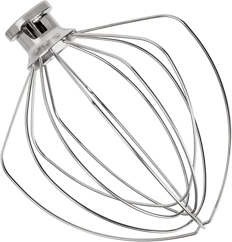 KitchenAid - Batidora de acero inoxidable para batidora de 6 cuartos de galón, accesorio KN256WW de 6 hilos, batidor de globo, resistente, apto para