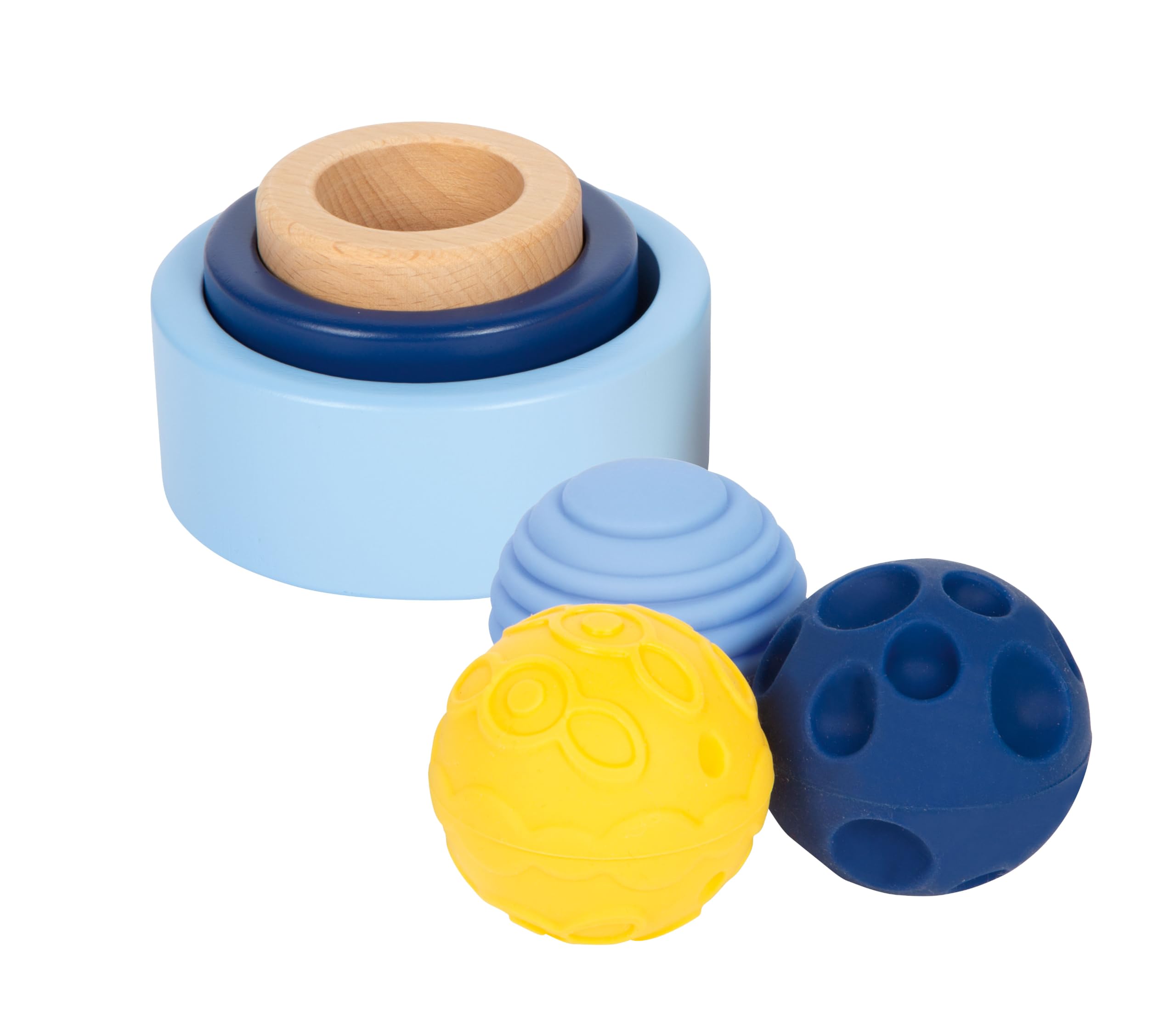 small foot Baby-Box 10-12 Monate, Babyspielzeug Komplett-Set, ab 10 Monaten | Baby Geschenk: 10-12 Monate, Babyspielzeug Set für Jungen & Mädchen mit Stapelturm, Steckspiel & Sprach-Coins aus Holz