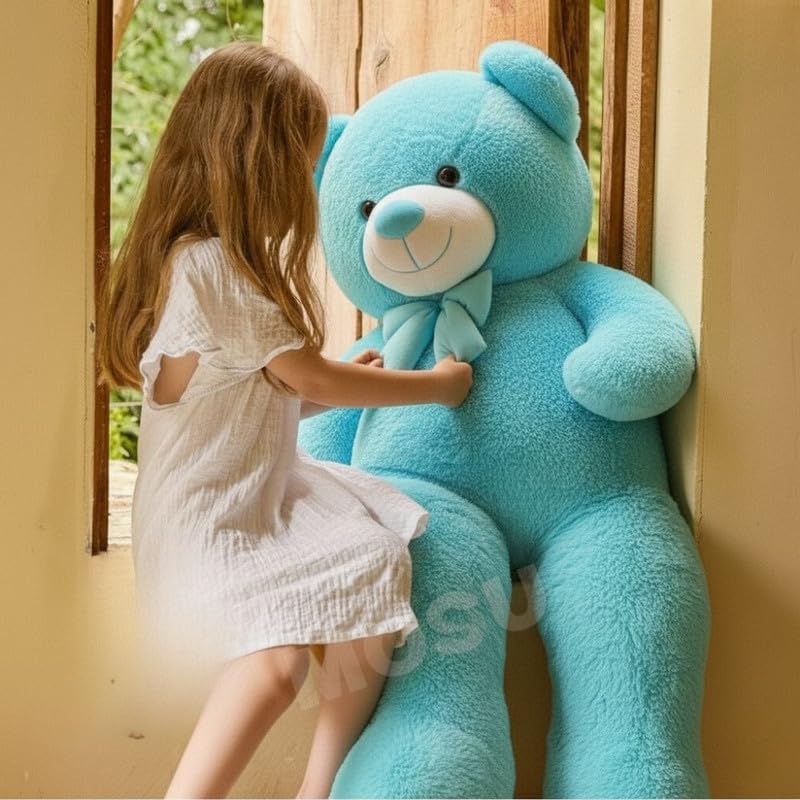 Image of MOSU Giant 6 Feet Blue Teddy Bear | Soft Plush Big Stuffed Toy for Girlfriend, Boyfriend, Kids & Women | Valentine Huggable Bear (6 Feet)