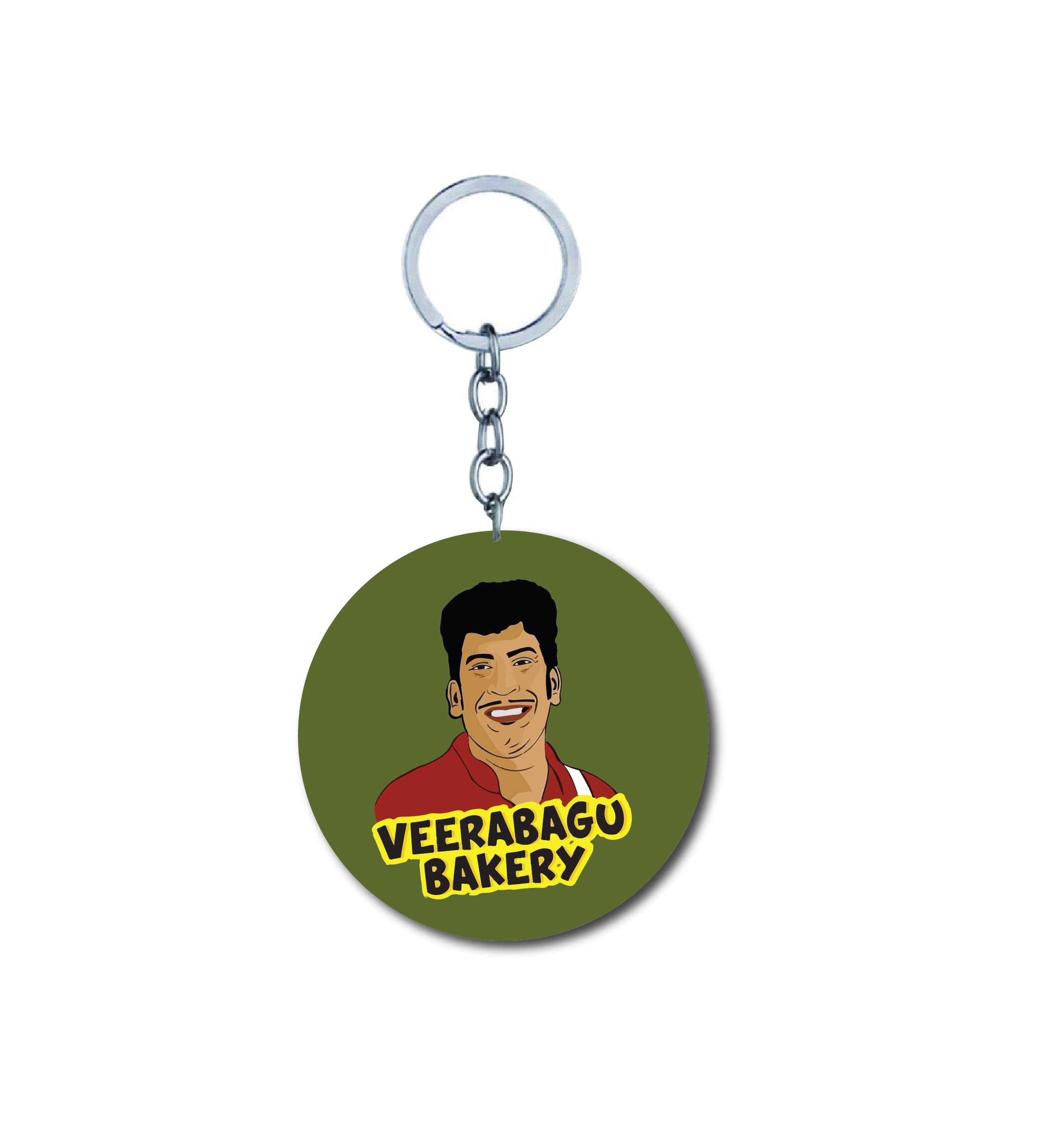 Funny Vadivelu Keychain Round Shape Acrylic Printed Keychain Bike Car Bag Key Tag Keyrings-image-32