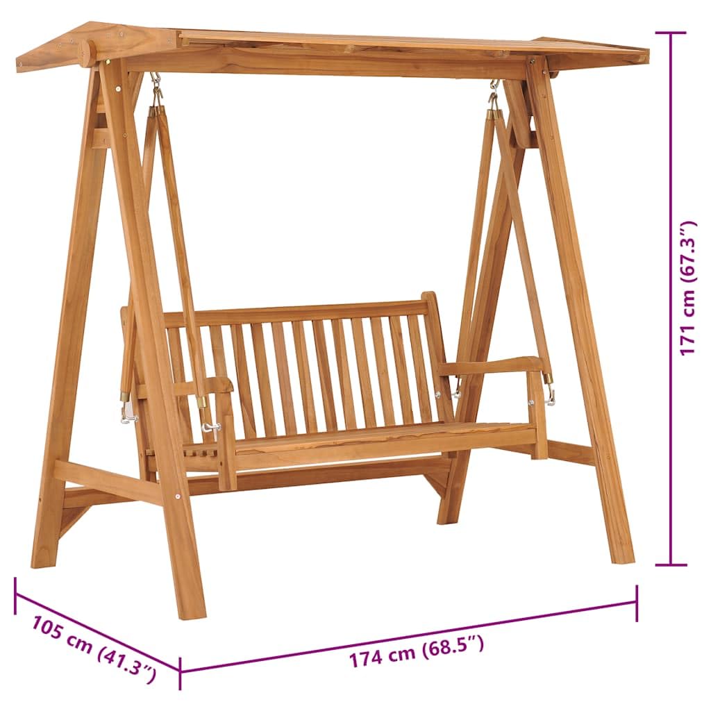 Balancelle 174 cm Bois de Teck Massif Jardin