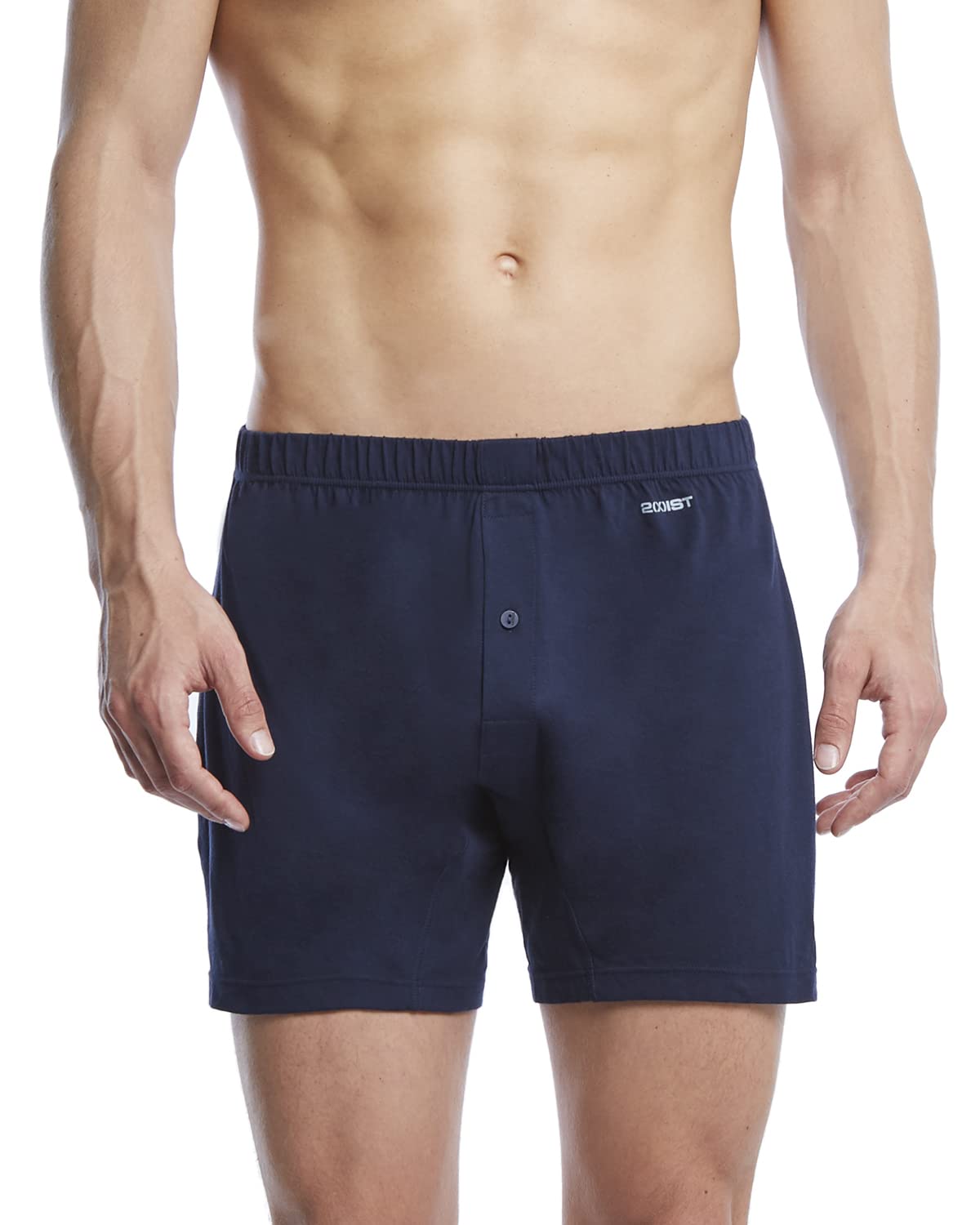 2(X)IST mens Pima Cotton Knit Boxer - blue - XL
