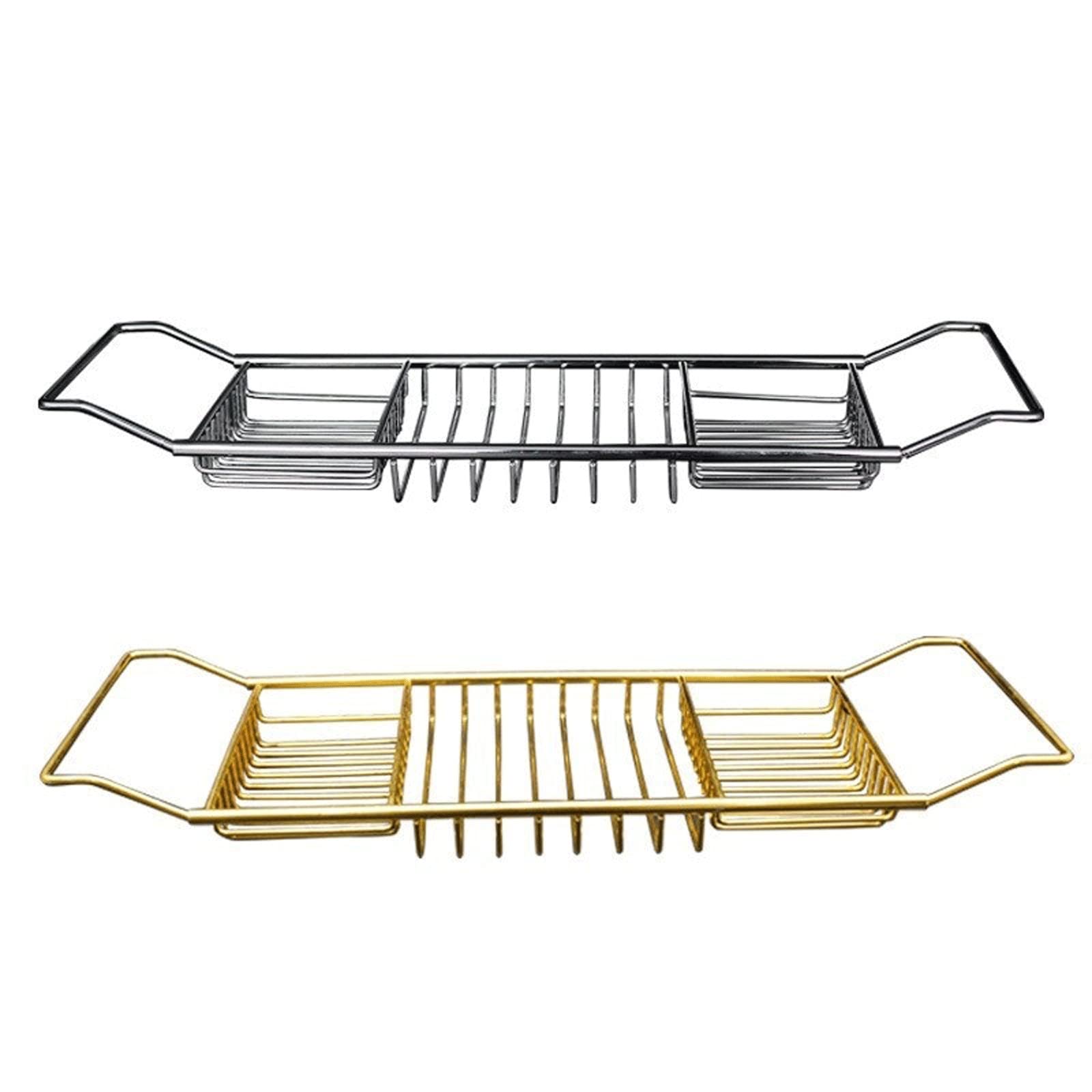 Bandejas para bañera, bandejas para baño, bandejas Extensibles, bandejas para bañera de Acero Inoxidable con Soporte para estantes, Muebles de baño