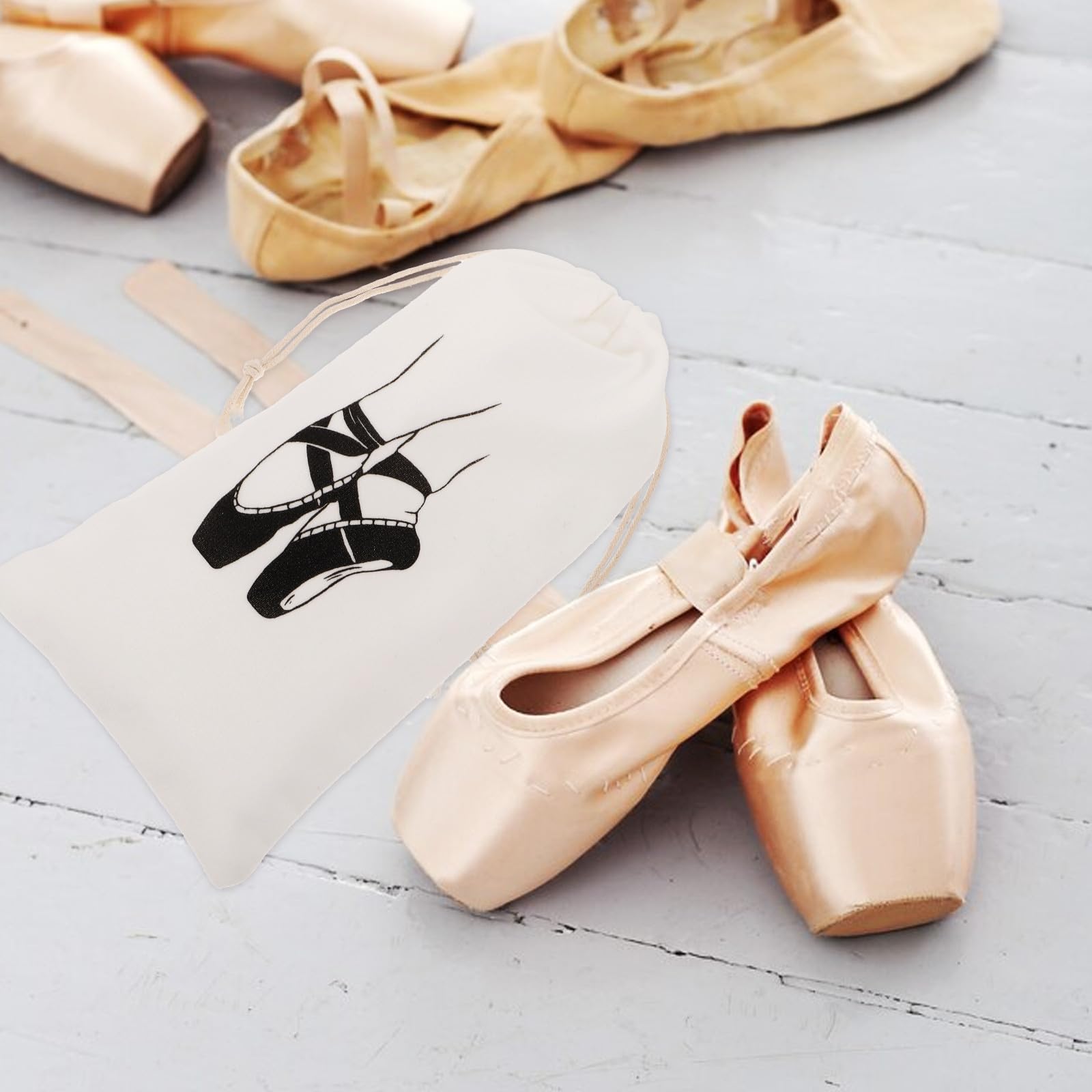 BESPORTBLE Bolsa para Zapatillas de Ballet (4 Unidades): Bolsas para Zapatillas de Punta, con cordón, Organizador de para Mujeres, niñas y Bailarinas, Accesorios para Exteriores.