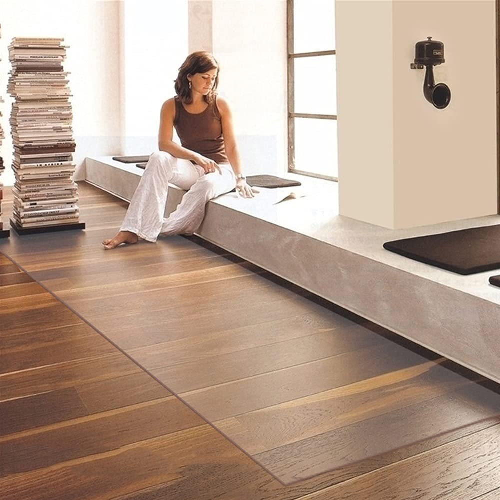 Transparenter Vinyl-Teppichläufer, rutschfest, wasserdicht, Bodenmatten für Hartholzböden, Teppichschoner in 80 cm, 100 cm, 120 cm, 140 cm, ideal für Zuhause und Büro