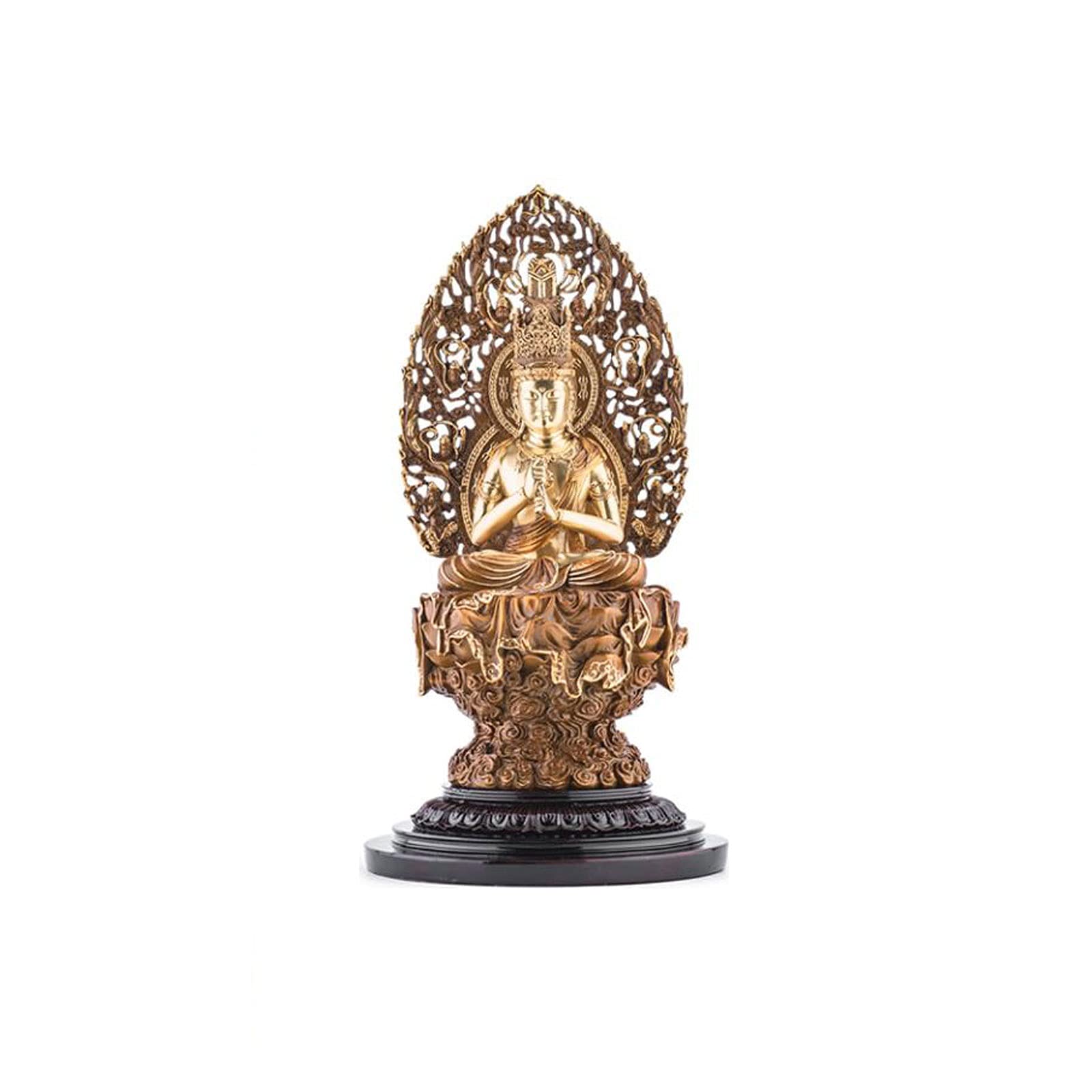 SnamicE Sculpture Decor Meditating Brass Buddha Statue, Zen Buddha Figurine, Buddha Sculpture For Home Garden Decorations,home Indoor Outdoor Decor Ornaments,zen Decor Statu,