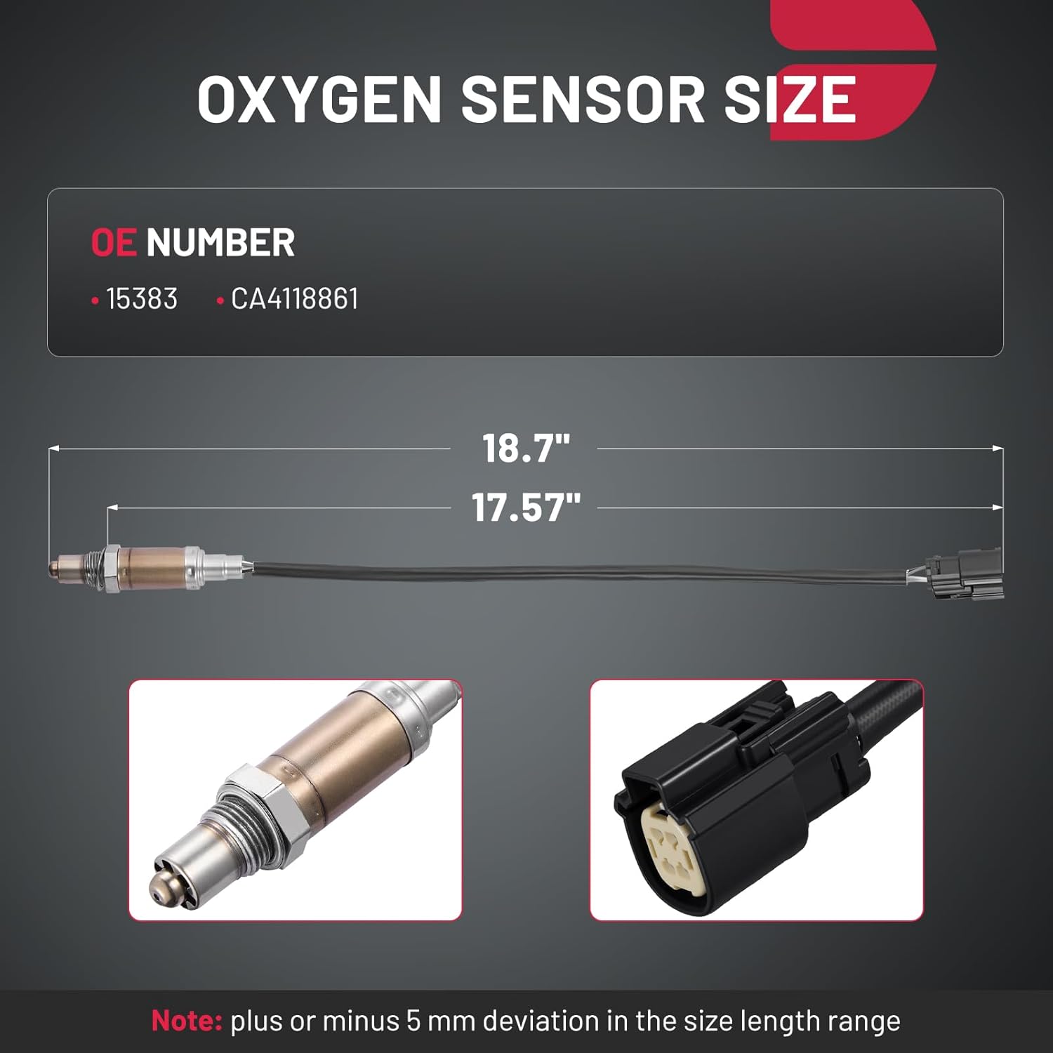 BDFHYK Oxygen Sensor Downstream O2, Compatible with Ford F-150 Edge Escape Mustang, Compatible with Lincoln MKS MKT MKX MKZ, 15383, CA4118861 Replacement 1PCS