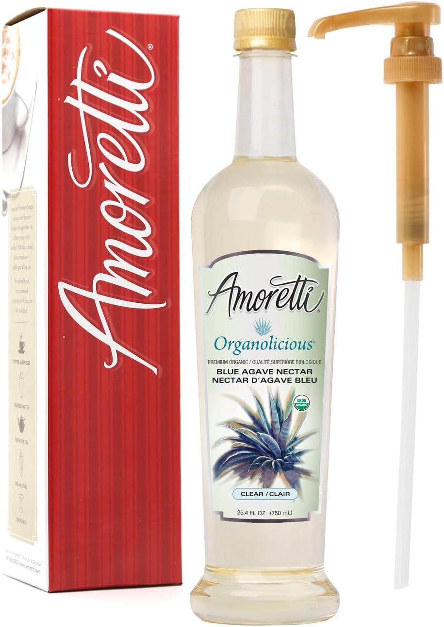 Amoretti Premium Organolicious Blue Agave Nectar Clear, 25.4 Fluid Ounce