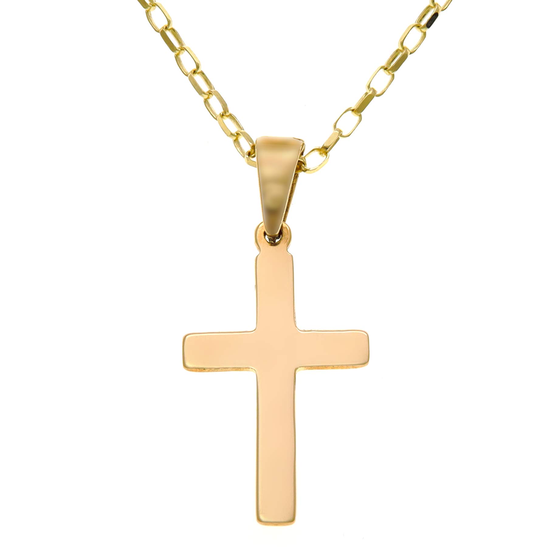 Colgante De Crucifijo De Dos Tonos De Oro Macizo De 14 Quilates - ESTRELLA DE ORO