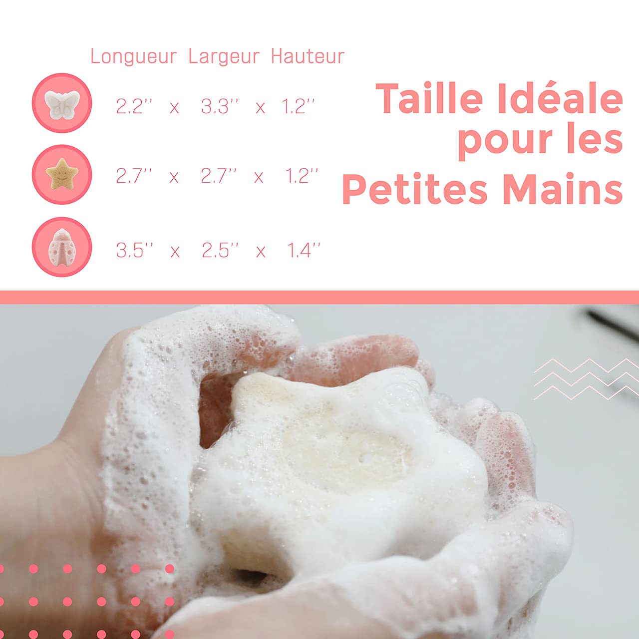 Éponges de bain en Konjac naturel, éponges nettoyantes douces aux formes décoratives, éponge de douche, exfoliation douce, lot de 3 pièces. Set : Papillon, Coccinelle, Étoile