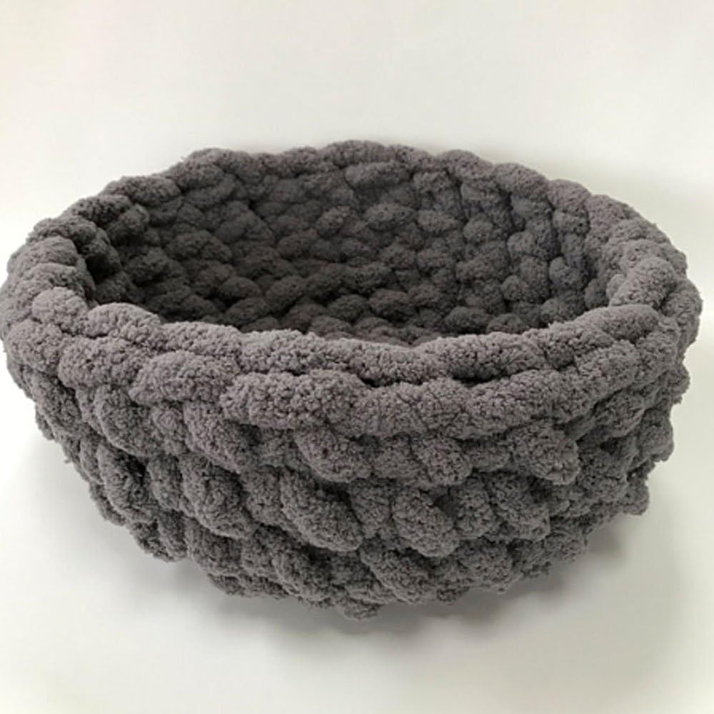 Dark Grey Arm Knitting Cat Cave,Diameter20inch Handmade