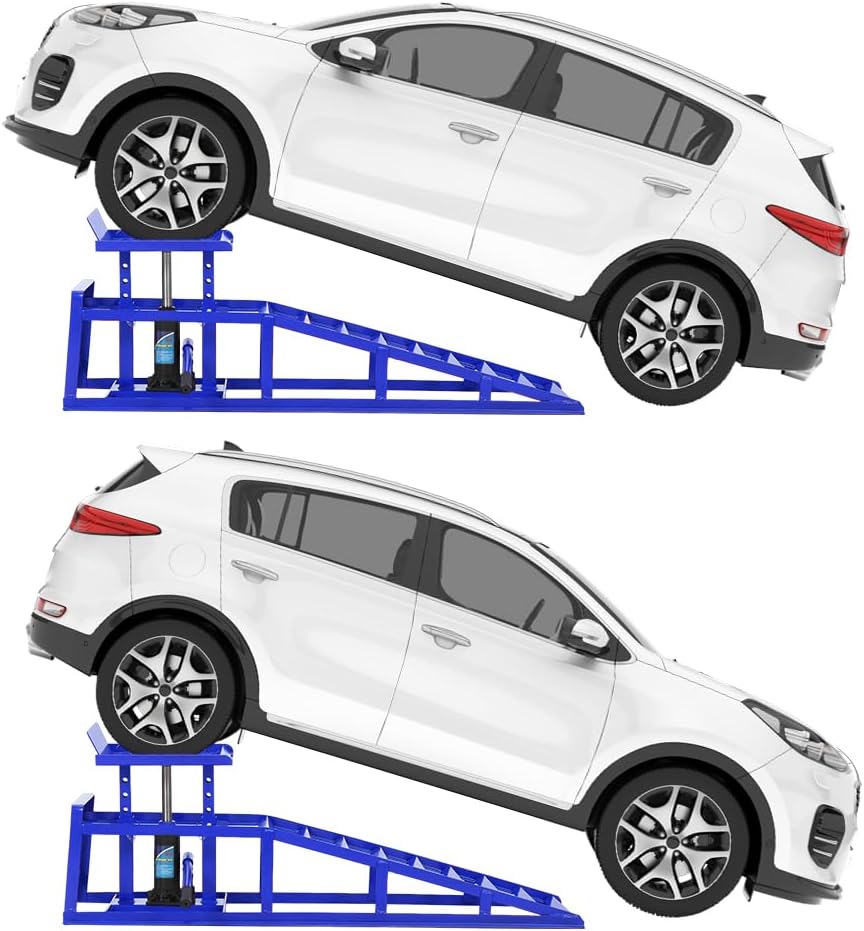 Garvee Low Profile Hydraulic Lift Ramps, 2 Pack 11000 Lbs (5 Tons) Car ...