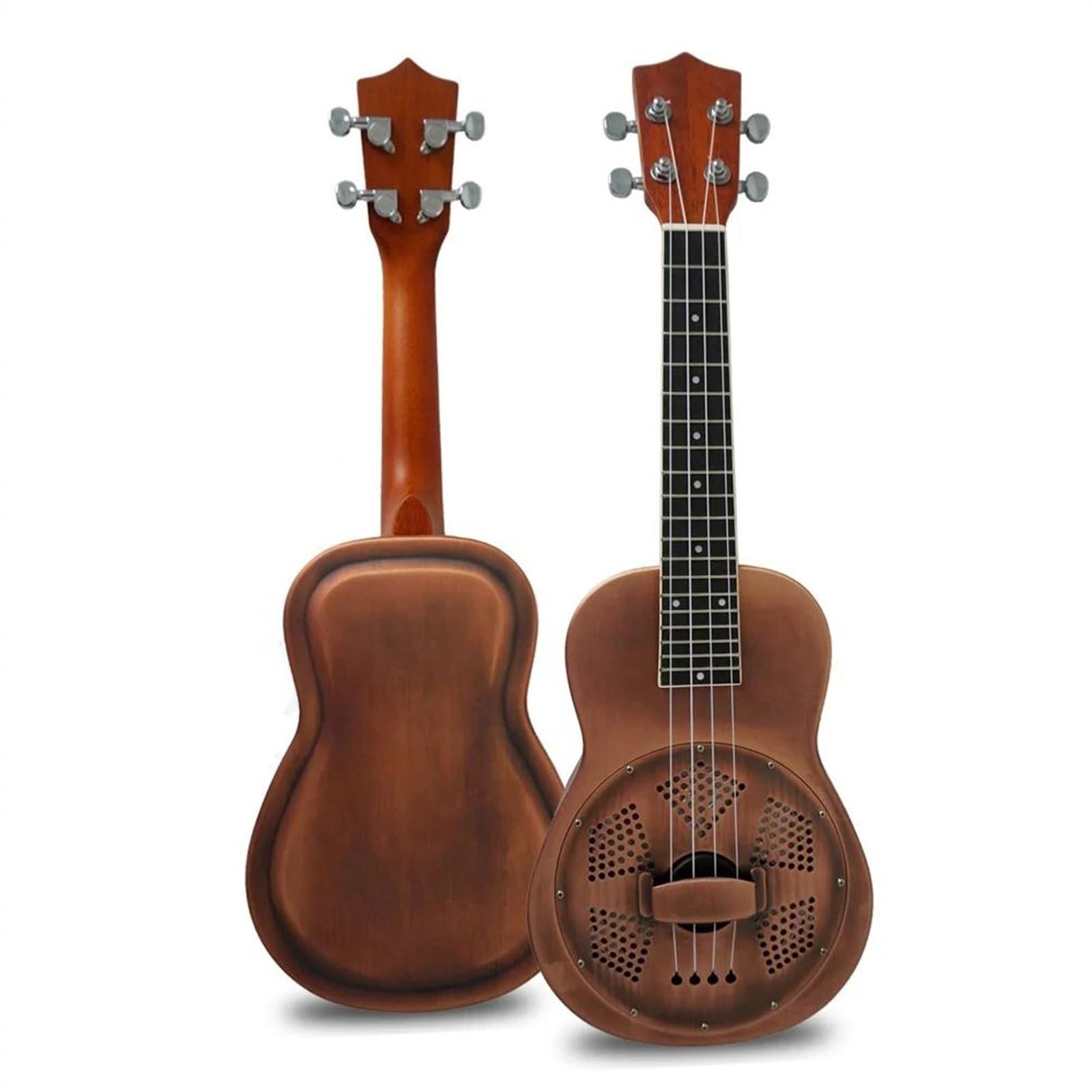 24-Zoll-Konzert-Ukulele, Mattrotes Kupfer-Finish, Messingkorpus, Ukulele Mit Hartschalenkoffer Ukulele für Anfänger