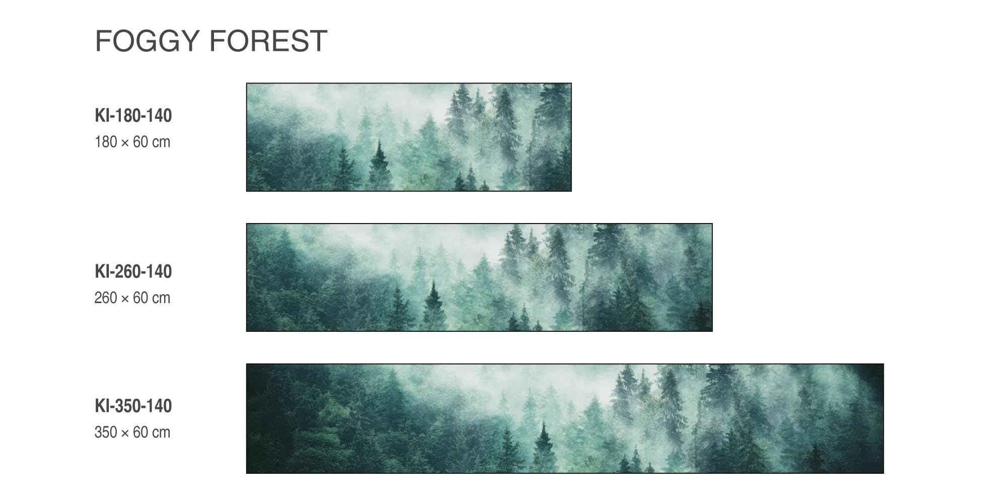 Dimex Pellicola autoadesiva per parete posteriore della cucina, foresta nebbiosa, 260 x 60 cm, pellicola adesiva decorativa, paraspruzzi per cucina