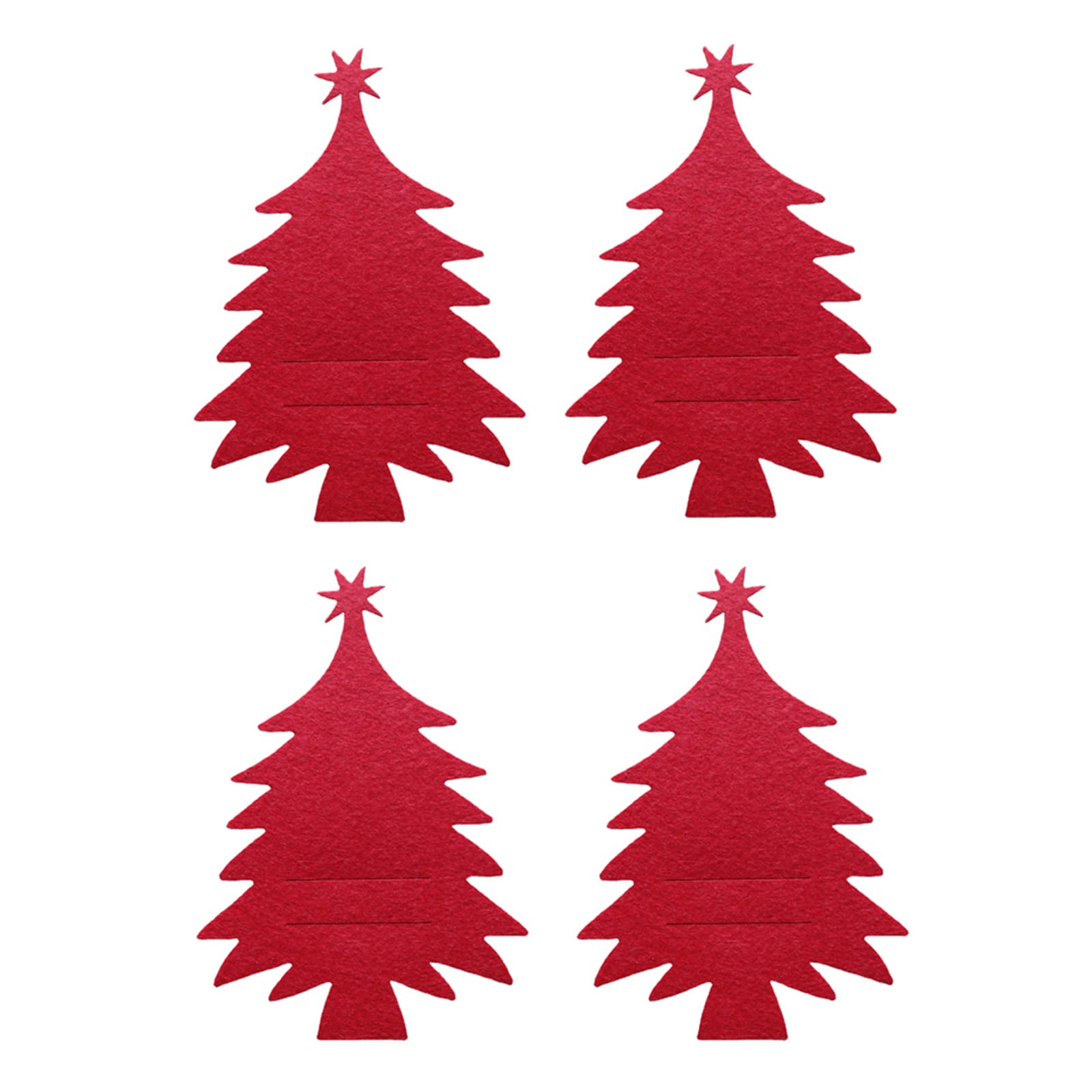Hsioluted 4pcs Christmas Tree Cutlery Bag Tableware Holder Fork Bag for Christmas Party Dinner Table Decor Silverware Holder Tableware Silverware Holders