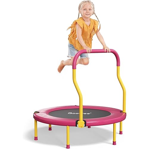 36 Inch Mini Trampoline for Kids, Indoor Outdoor Trampoline with Foam Handle, Max. Load 220 lb, Rebounder Trampoline for Toddlers, Birthday Gift for 1-6 Years Children, Boys Girls for Fun