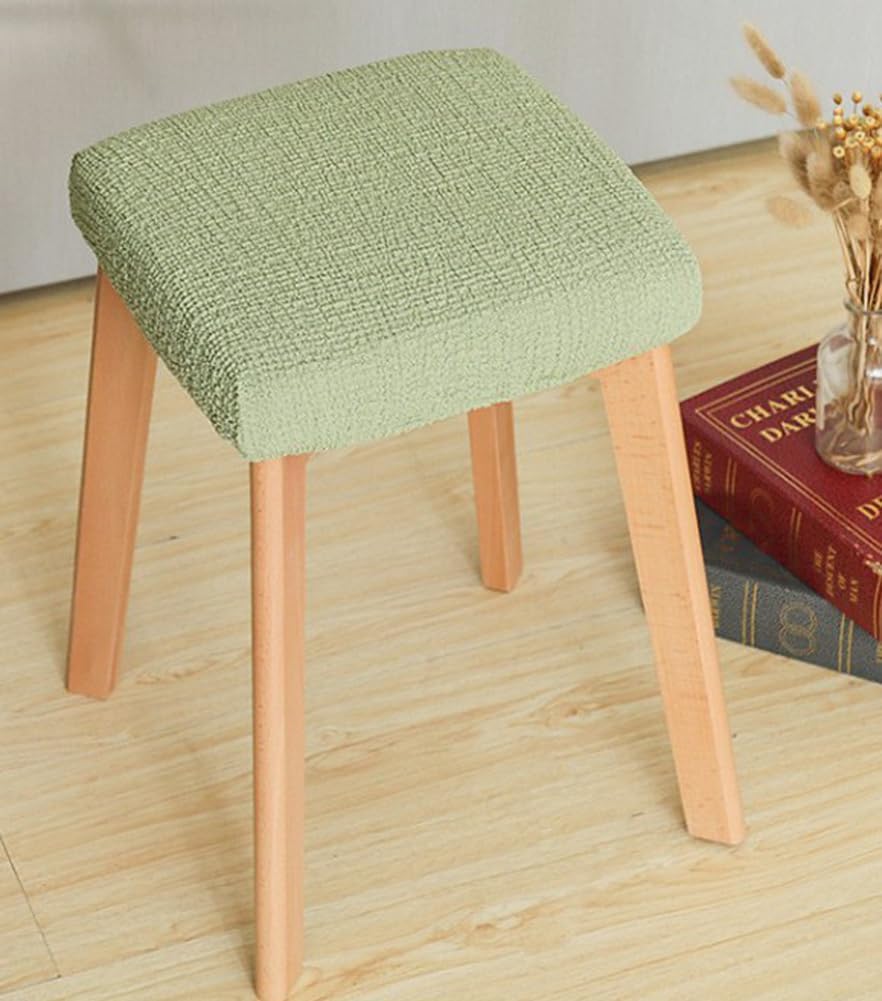 Square Barstool Covers Slipcovers,Soft Backless Chair Stool Cover for Kitchen,Dining Room,Cafe,Washable Dustproof Vanity Small Ottoman Cover (Dark Blue,4 PCS)