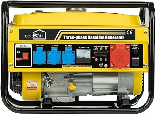 Stromgenerator mit Benzin | Stromerzeuger Notstromaggregat leise | 5 Steckdosen 3x 230V / 1x 400V / 1x 12 V | 7 PS (Premium Kupfergew.(5 Steckdosen (3000W YFG3500)) Stromgenerator mit Benzin | Stromerzeuger Notstromaggregat leise | 5 Steckdosen 3x 230V / 1x 400V / 1x 12 V | 7 PS (Premium Kupfergew.(5 Steckdosen (3000W YFG3500))