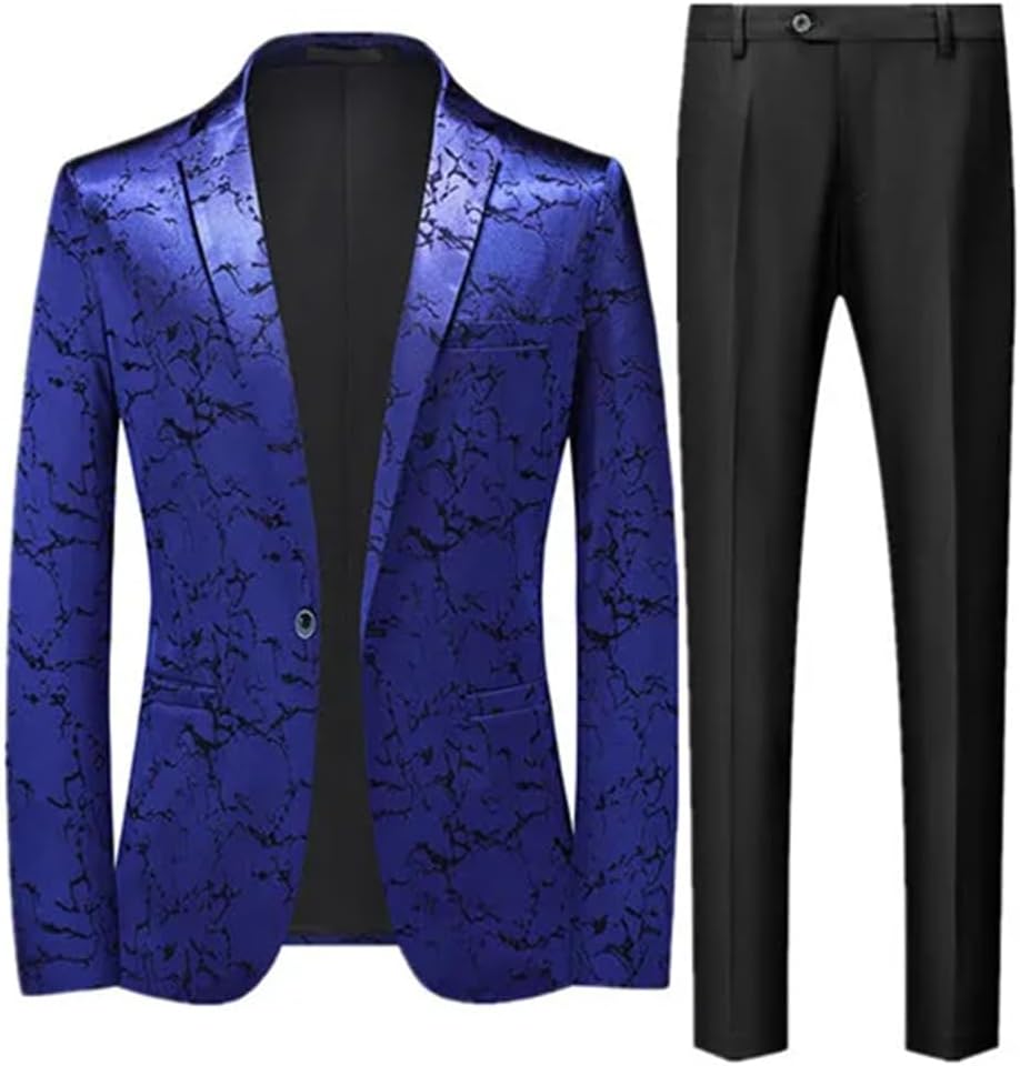 Men's Single-Breasted Suit Two-Piece (Jacket + Pants) Slim
