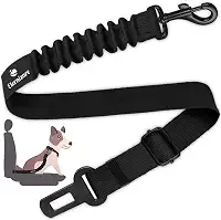 Cinto de Segurança para Cães, Retrátil, Ajustável e Resistente, com Amortecedor Elástico e Mosquetão Giratório
