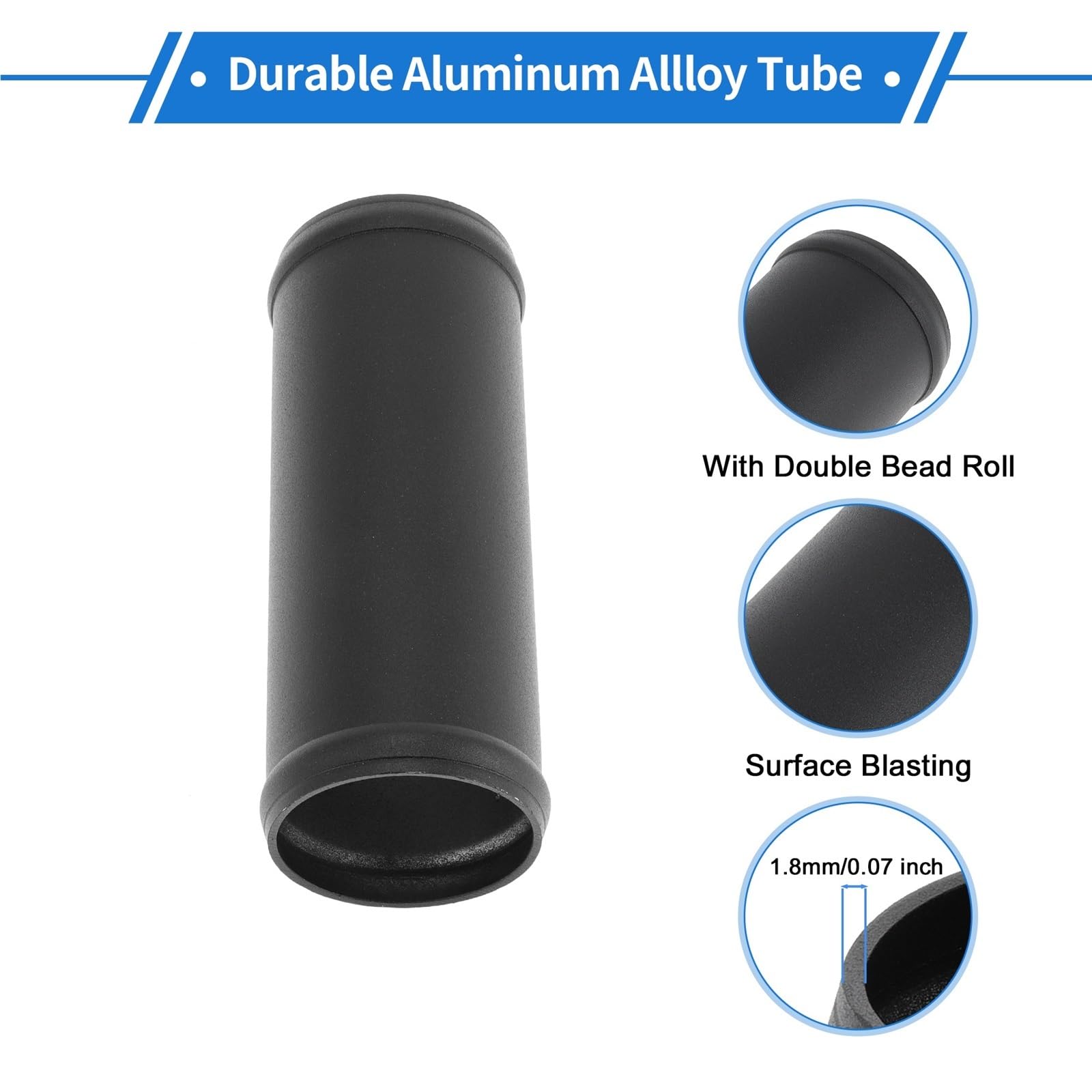 Odpowietrznik wlotu powietrza Uniwersalna prosta rura ze stopu aluminium 6064, średnica zewnętrzna 51/57/64/76/83/89/95/102/127 mm, długość 150, przyłącze do wlotu powietrza(OD 102mm)